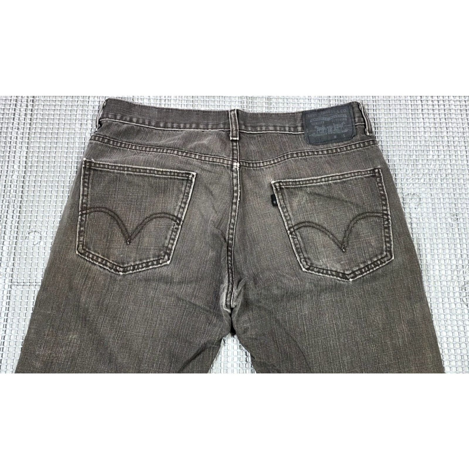 Levi's Levi’s 513 Jeans 36x33 Slim Straight Men Gray Distressed Fade Medium Wash 5-Pocket Cotton Blend Denim Regular Size Type: Regular Mens Size US 36 / EU 52 - 4 Thumbnail