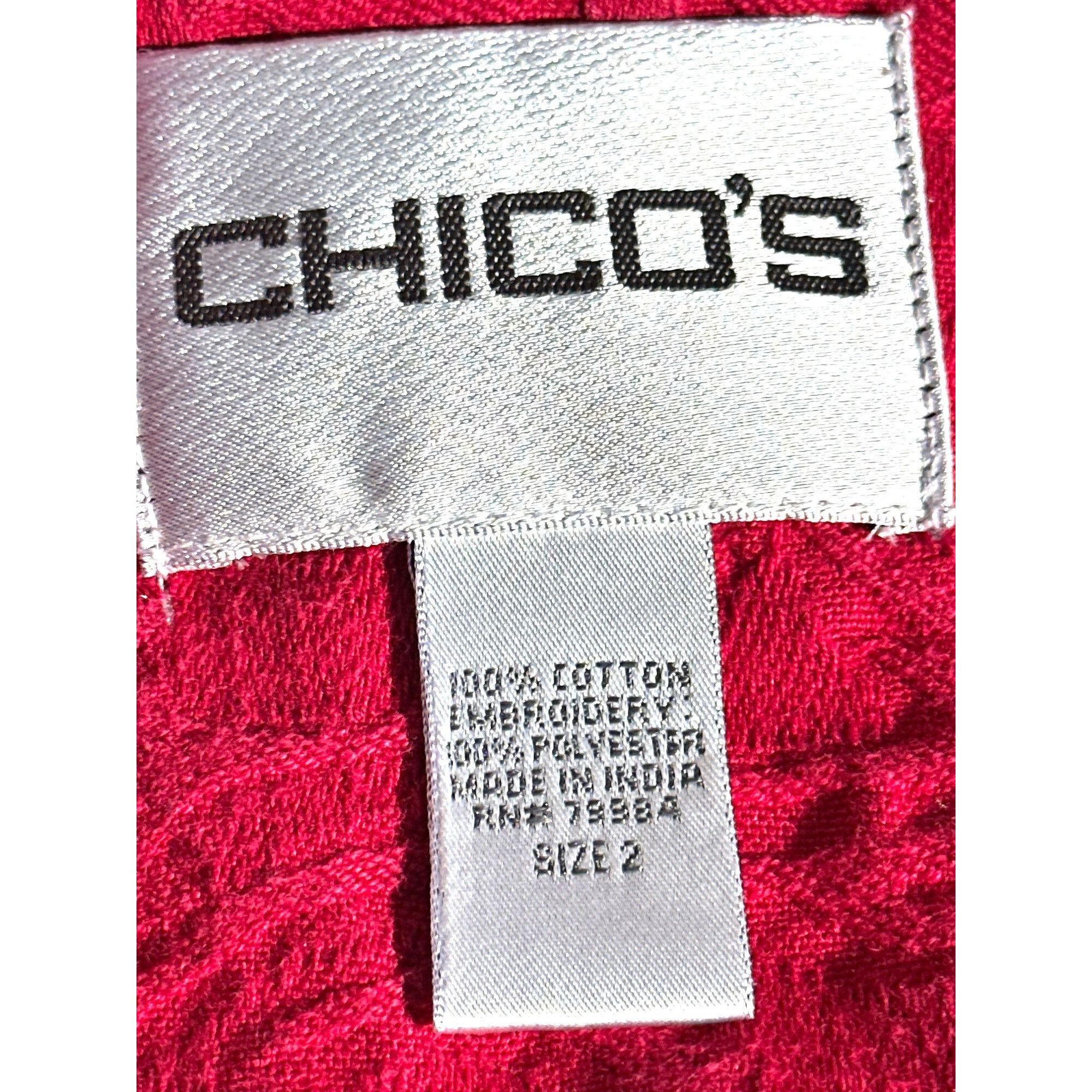 Chicos Chicos Design Red Embroidered Button Front Vest Boho Folk Ar Size L / US 10 / IT 46 - 6 Thumbnail