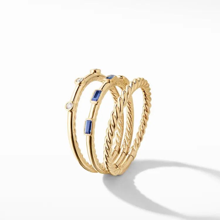 David Yurman o1s1wg111025 R13874D /Size 9 / Three Row Ring in Golden Size ONE SIZE - 4 Thumbnail