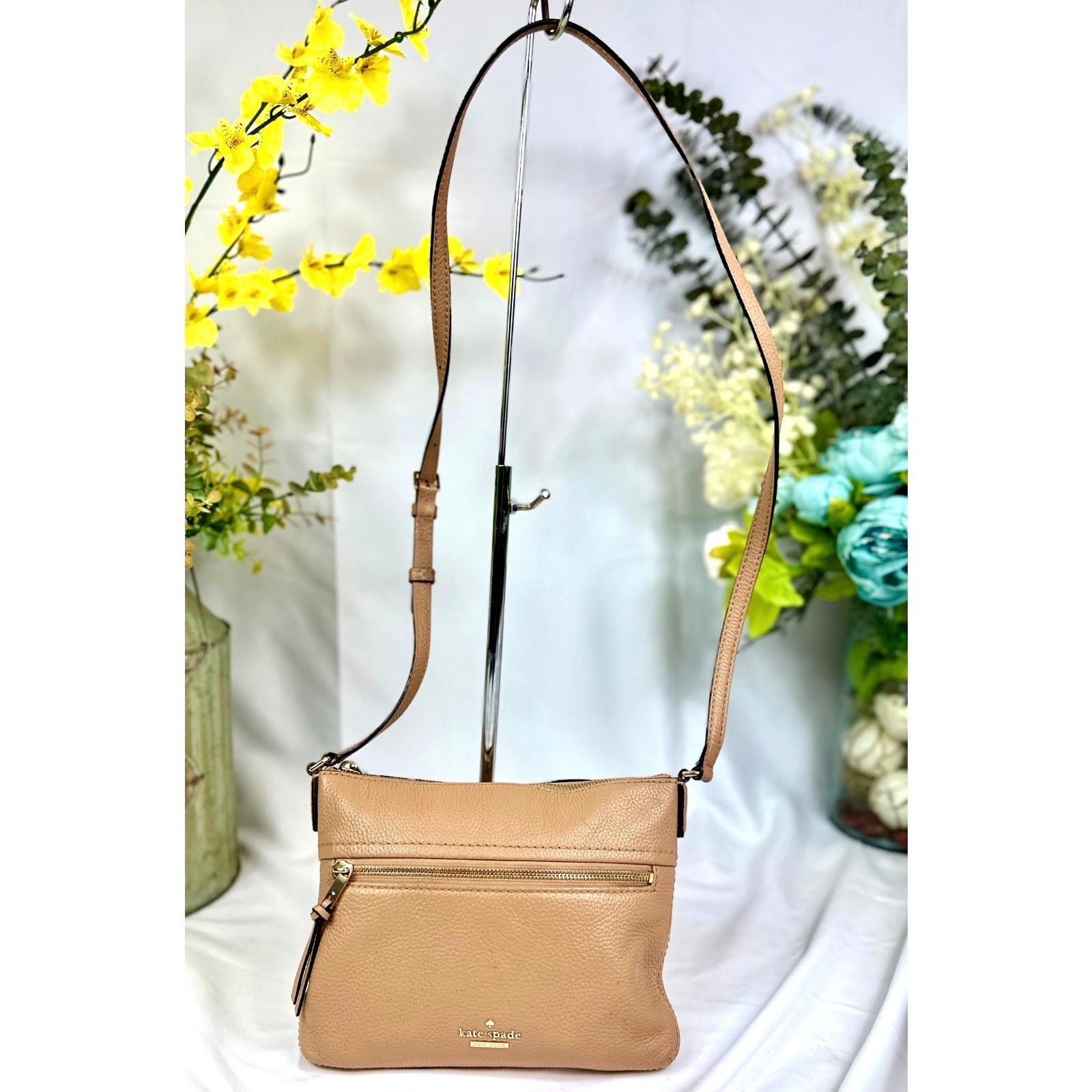 Kate Spade Kate Spade Jackson St Gabriele Pebbled Leather Crossbody Brn Size ONE SIZE - 5 Thumbnail