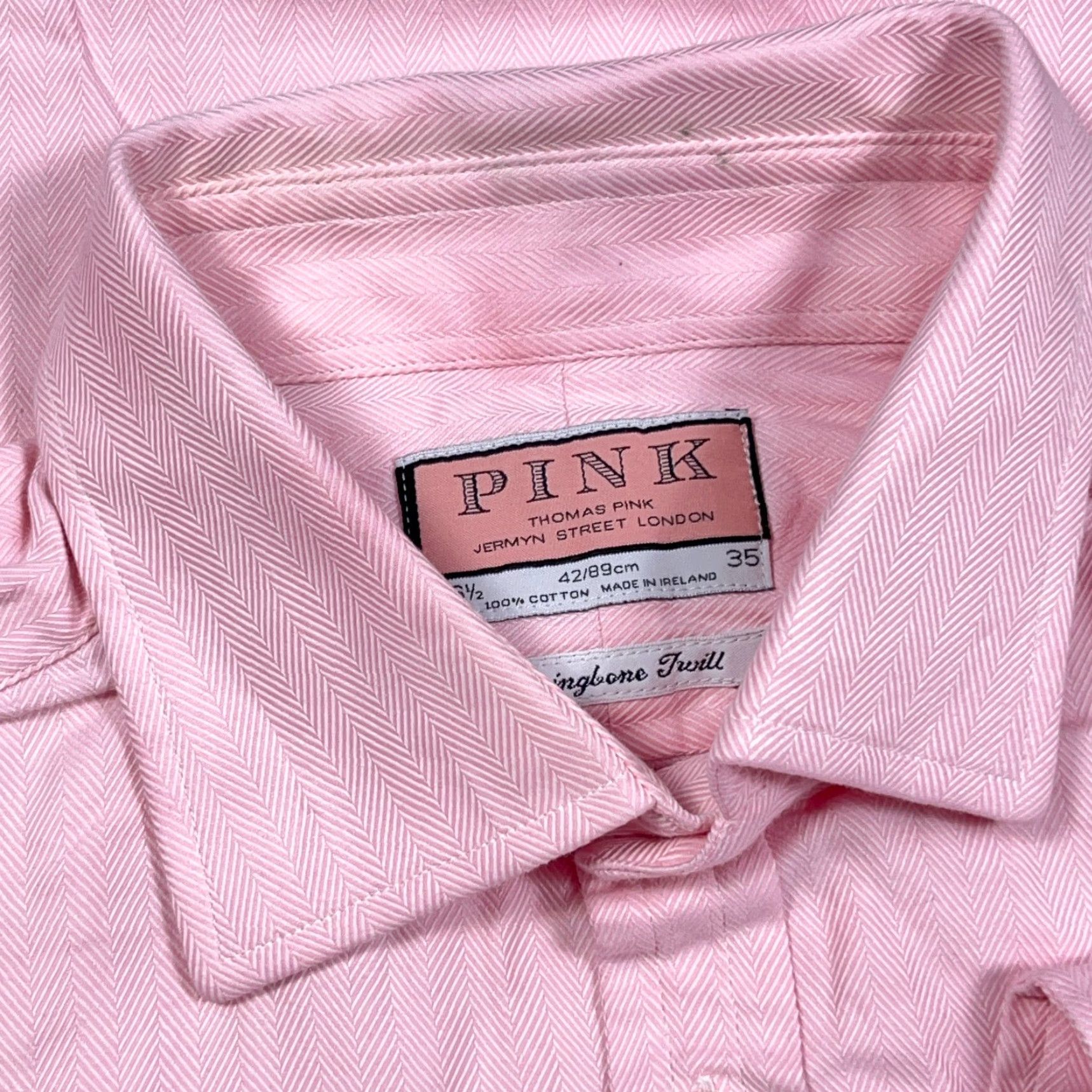 thomas pink dress shirts White & Blue Slim Fit Regent Track Stripe Formal Shirt