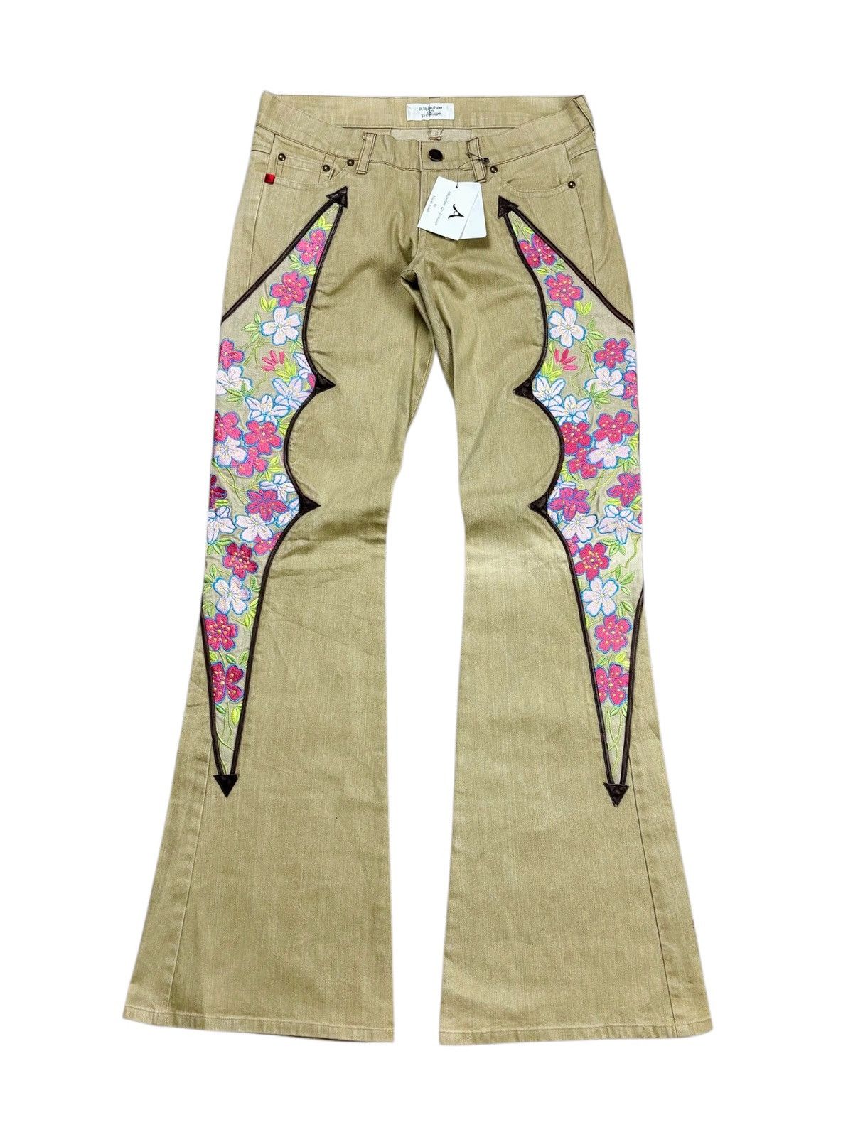 If Six Was Nine 2000s Attache De Prese Mexican Style Patchwork Flared Pants Size US 28 / EU 44 - 1 Thumbnail