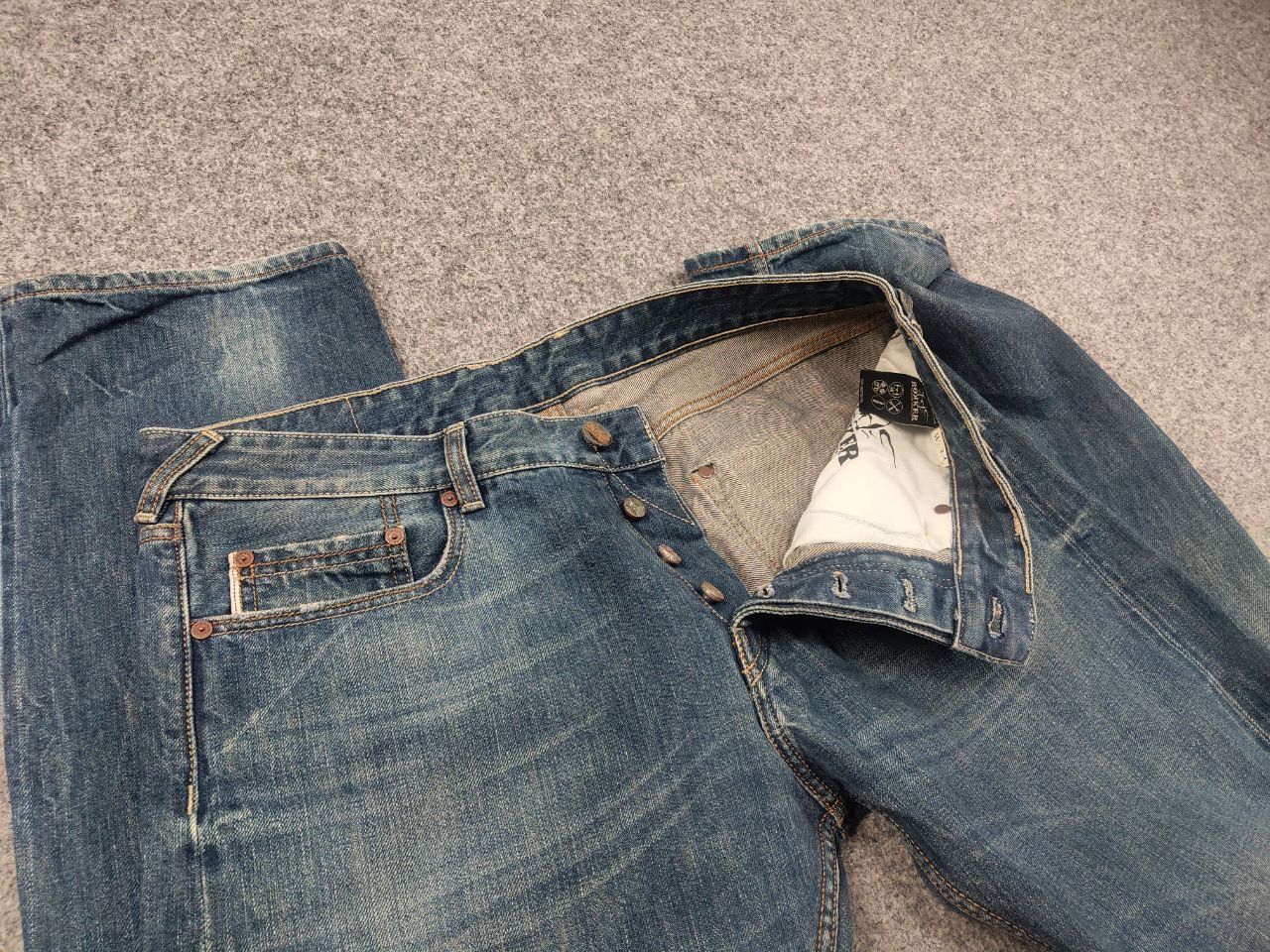 THE ROKKER COMPANY The Rokker Company Faded Denim selvedge Jeans Vintage Style Size US 34 / EU 50 - 16 Thumbnail