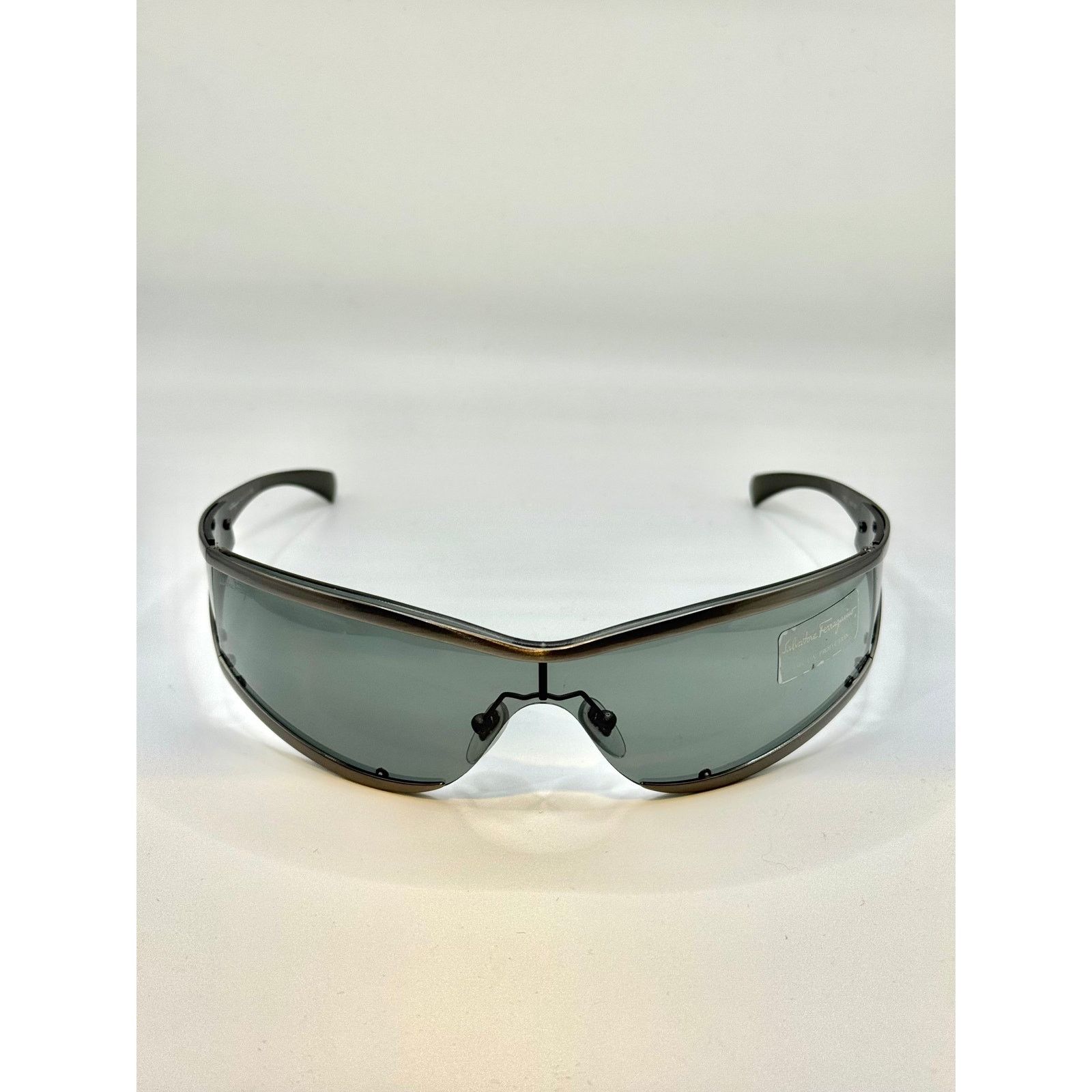 Salvatore Ferragamo 1990s Salvatore Ferragamo futuristic metallic sunglasses-new Size ONE SIZE - 2 Thumbnail