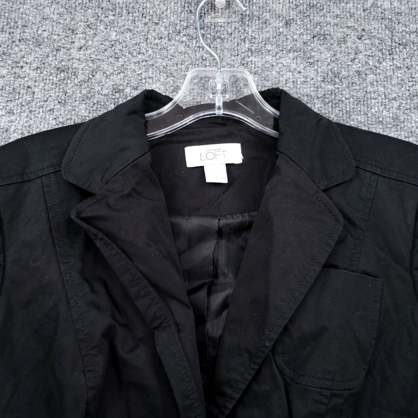 Ann Taylor Ann Taylor Loft Blazer Womens 2 Black Cropped Single Breasted One-Button Formal Blazer Shirt Jacket Womens Black 2 Pop Size XS / US 0-2 / IT 36-38 - 6 Thumbnail