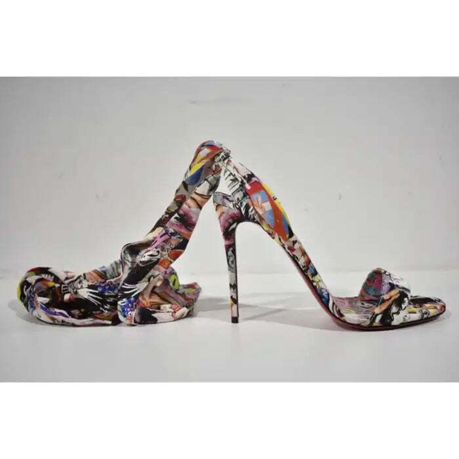 Christian Louboutin Sandale Du Desert 100 OH Xtian Lace Up Sandal Heel Pump 37.5 Size US 7.5 / IT 37.5 - 2 Thumbnail