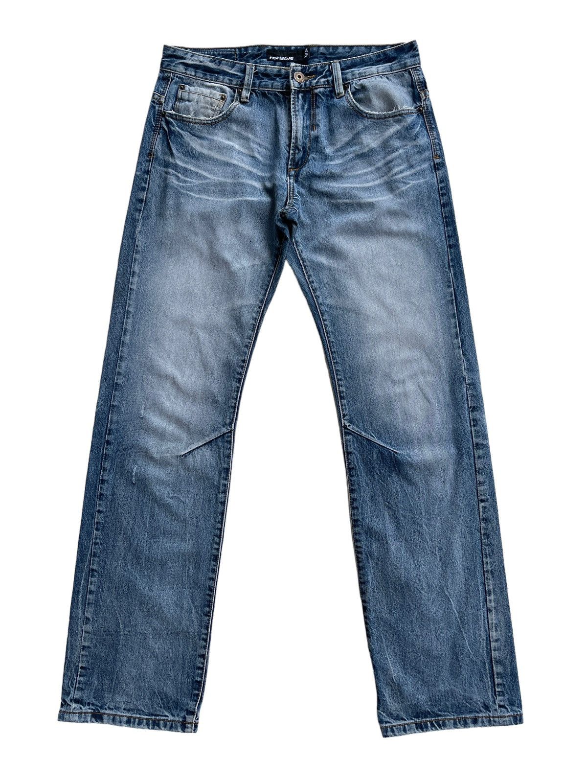 Japanese Brand Fishbone Japan Superior Distressed Rusty Denim Size US 32 / EU 48 - 1 Thumbnail