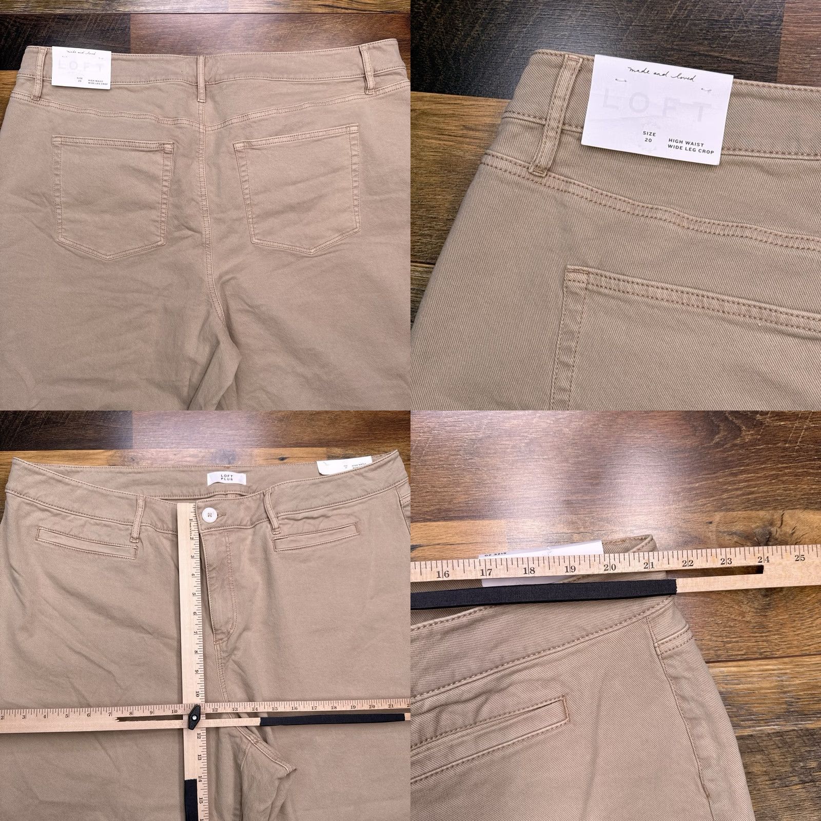 Loft LOFT Jeans Womens 20 Plus High Waist Stretch Wide-Leg 5-Pocket Denim Brown 23in Inseam Size 42" / US 20 - 8 Thumbnail