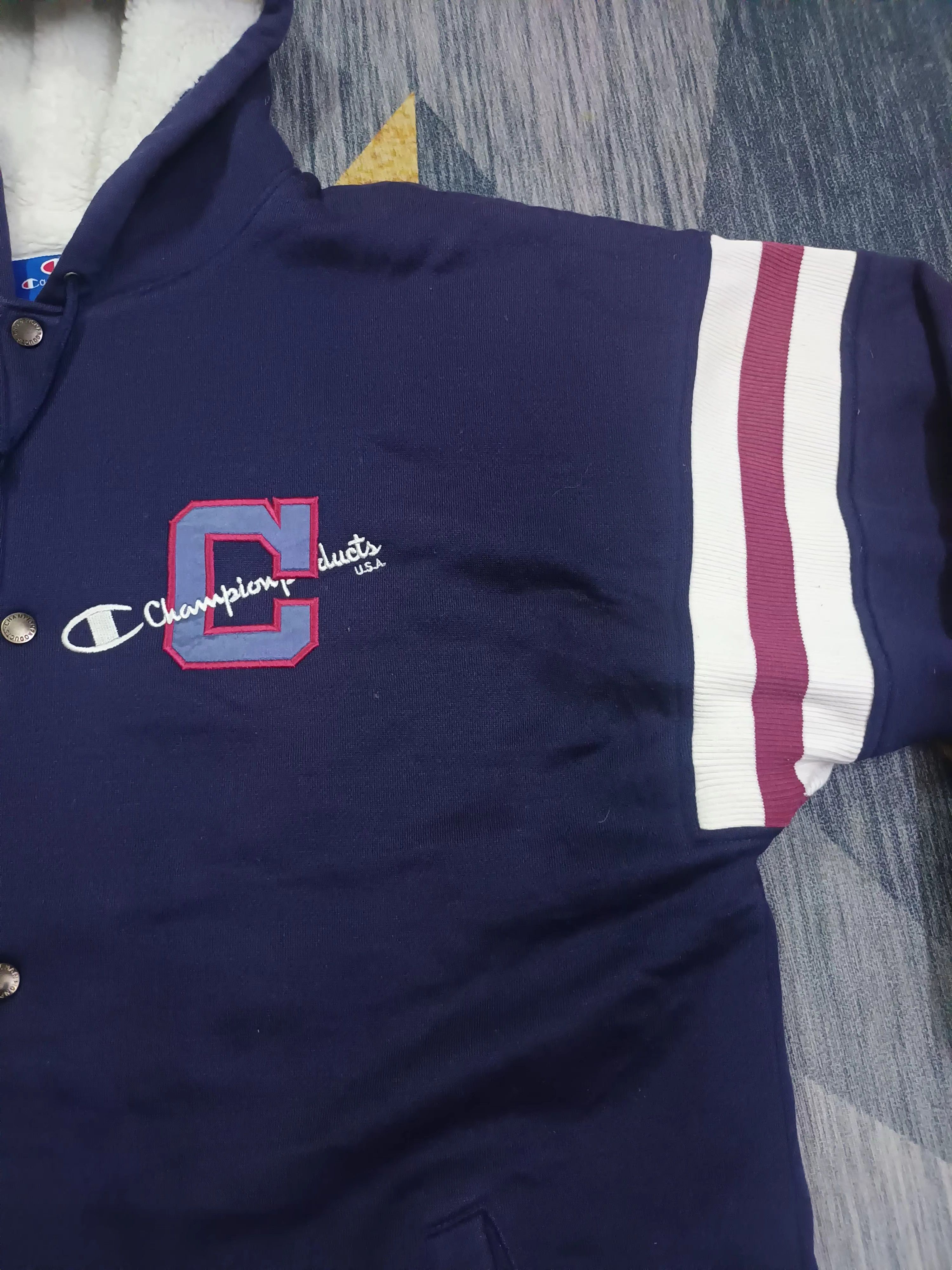Champion 🔥 CHAMPION BUTTON UP VARSITY JACKET 🔥 Size US XL / EU 56 / 4 - 7 Thumbnail