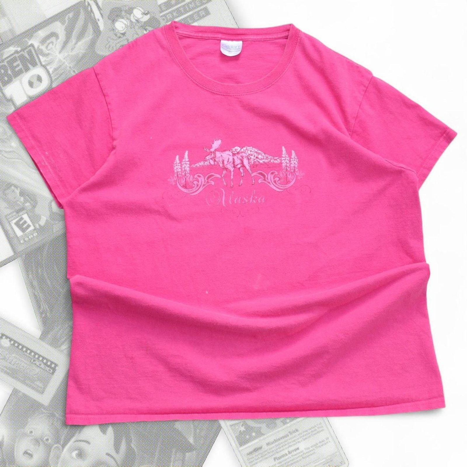 Other Vintage Pink Alaska Moose Graphic Tee Size L / US 10 / IT 46 - 1 Thumbnail