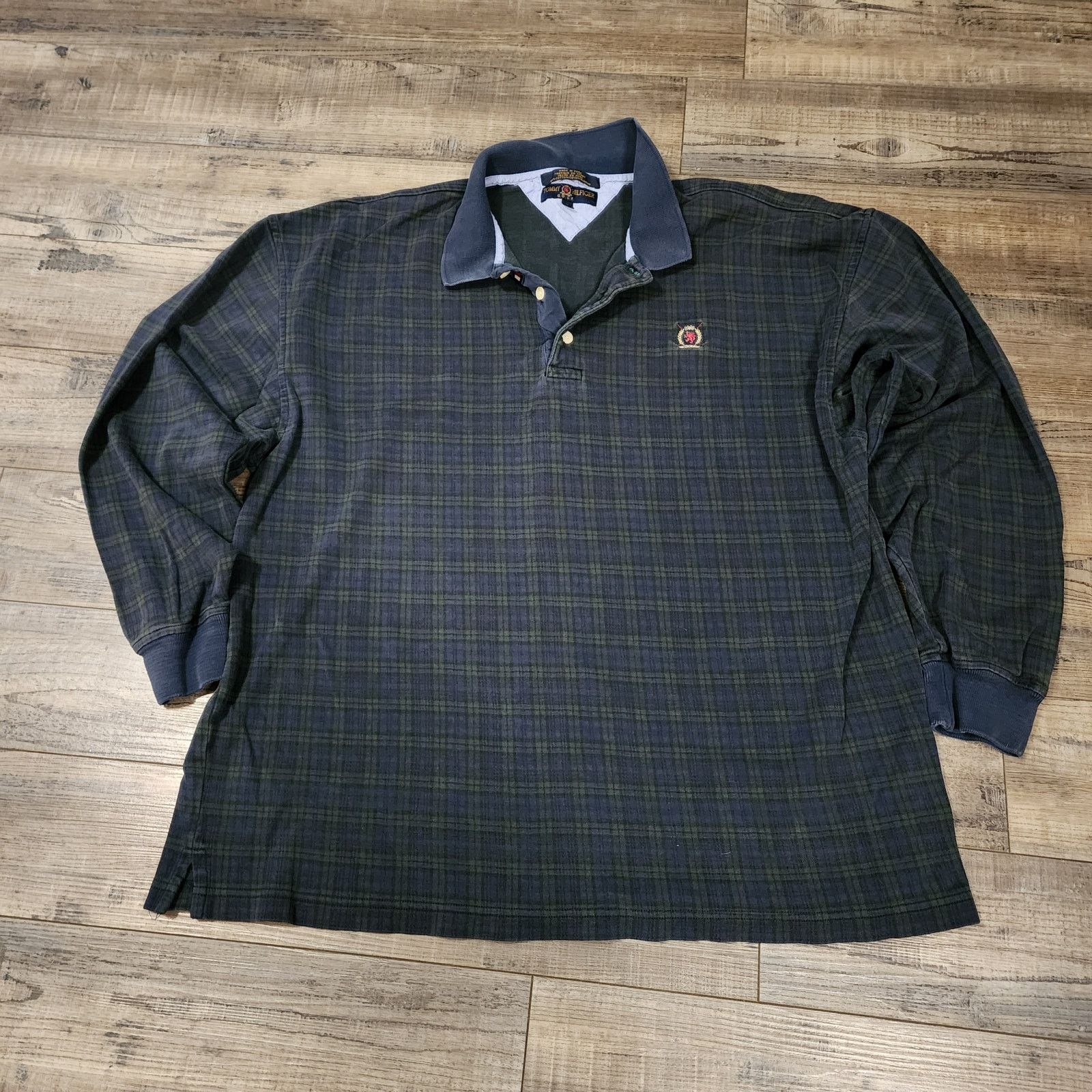 Tommy Hilfiger Vintage Tommy Hilfiger Long Sleeve Polo Plaid 90s 2462 Size US XL / EU 56 / 4 - 1 Thumbnail