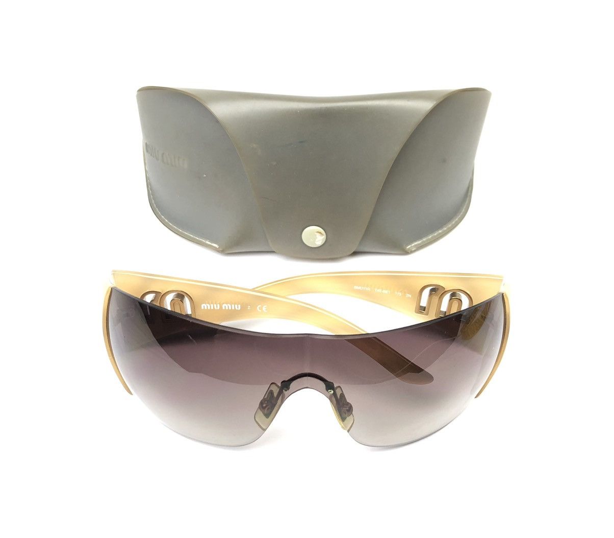 MIU MIU SUNGLASSES SMU51G 7FS-3N1 Shield Gold And Tortoise Miu Miu Women main image 4