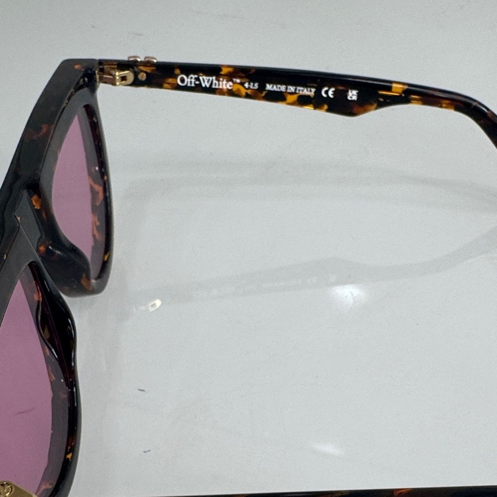 Off-White Off-White Tortoise Sunglasses with Rose Lenses Size ONE SIZE - 5 Thumbnail