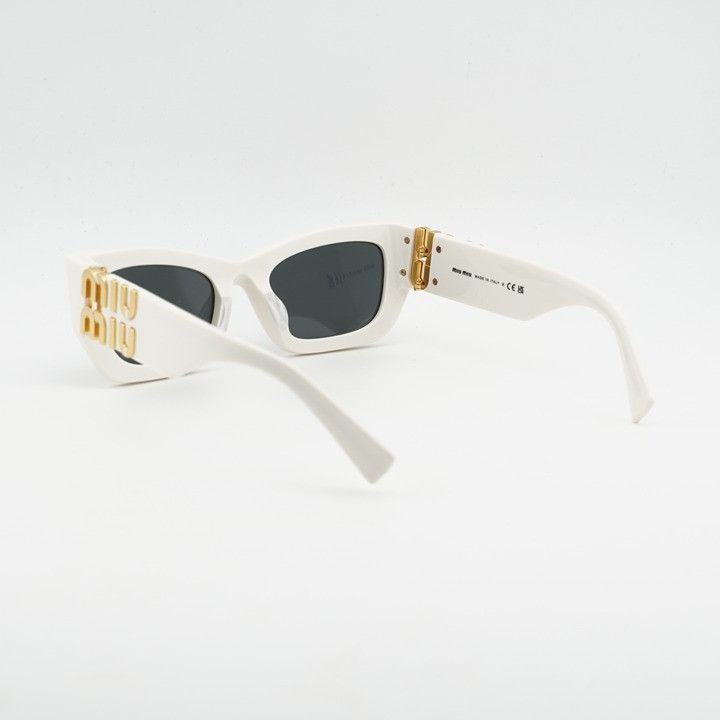 Miu Miu Miu Miu MU09WS 1425S0 Sunglasses White Cat Eye Frame Size ONE SIZE - 11 Thumbnail