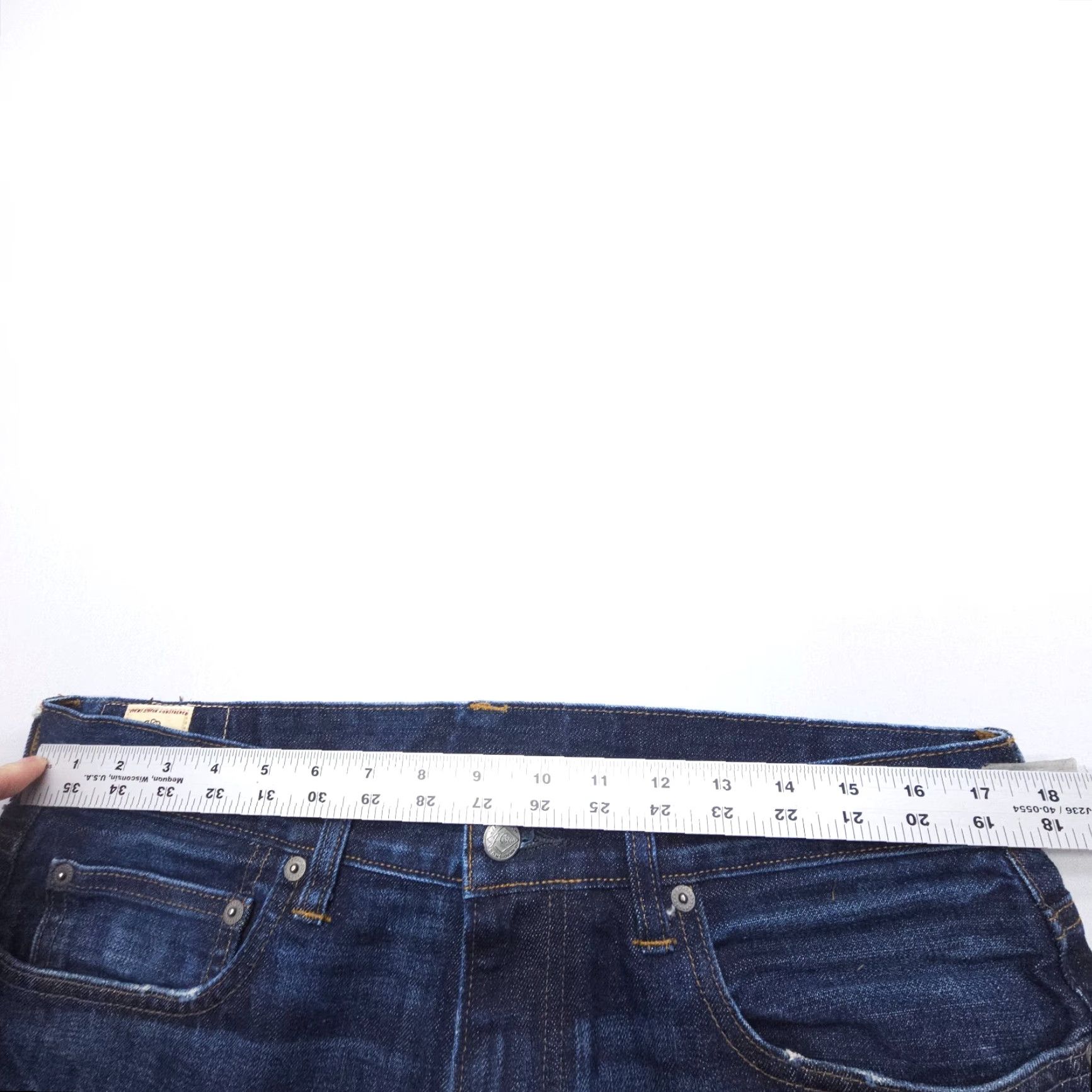 J.Crew J.CREW Jeans 1040 Straight Denim 35 x 28 Dark Mens 5-Pocket Logo Blue Cotton Slim Vintage? (Note: Original title does not indicate vintage) Size US 35 - 7 Thumbnail