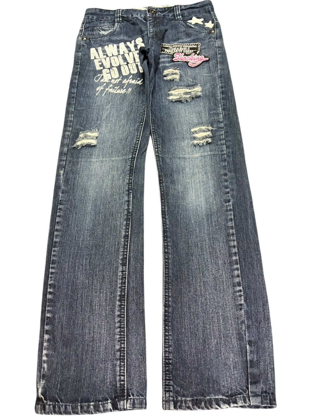 Dsquared2 Vintage Japanese Brand Patches Distressed Jeans Size 30" / US 8 / IT 44 - 1 Thumbnail