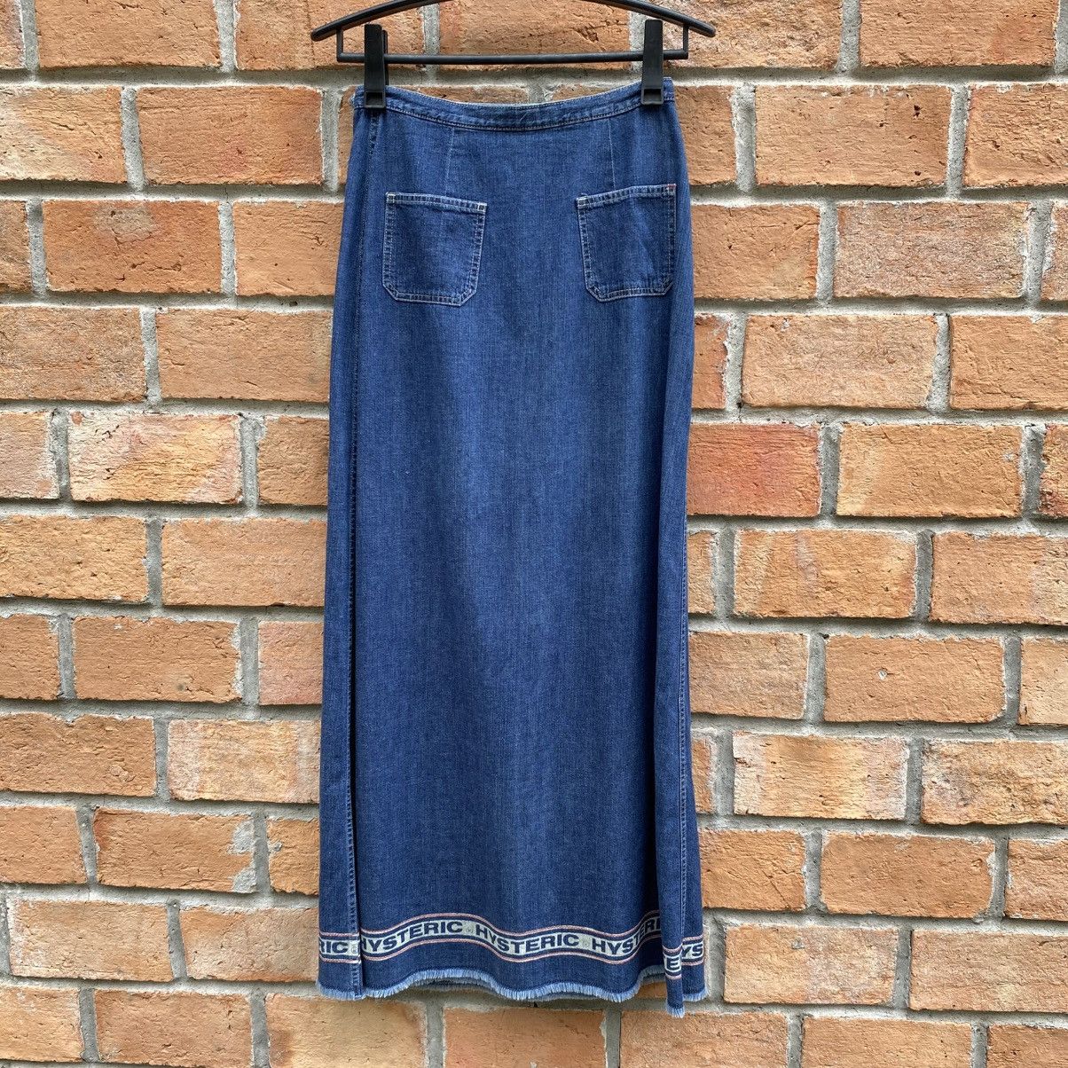 Hysteric Glamour Hysteric Glamour Soft Denim Logo Trim Maxi Skirt Size 26" / US 2 / IT 38 - 14 Thumbnail