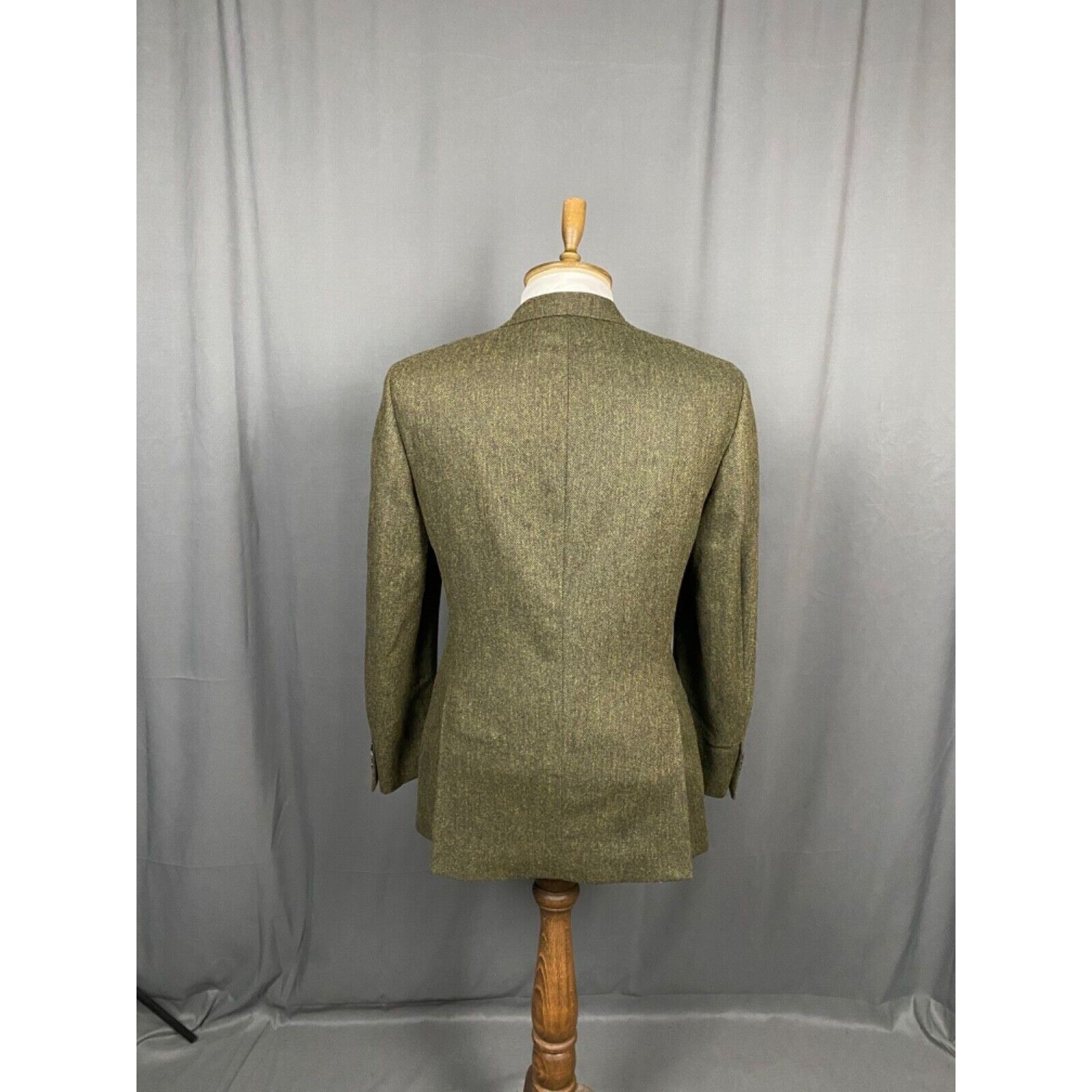 Caruso Raffaele Caruso Herringbone Men's Green Wool Blazer Sportcoa Size 50R - 7 Thumbnail