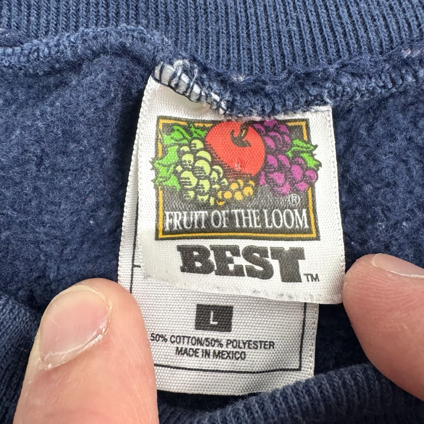 Fruit Of The Loom VINTAGE Fruit of the Loom Sweatshirt Men L Blue 90s USA Nature Constellation Crew Neck Pullover Size US L / EU 52-54 / 3 - 4 Thumbnail