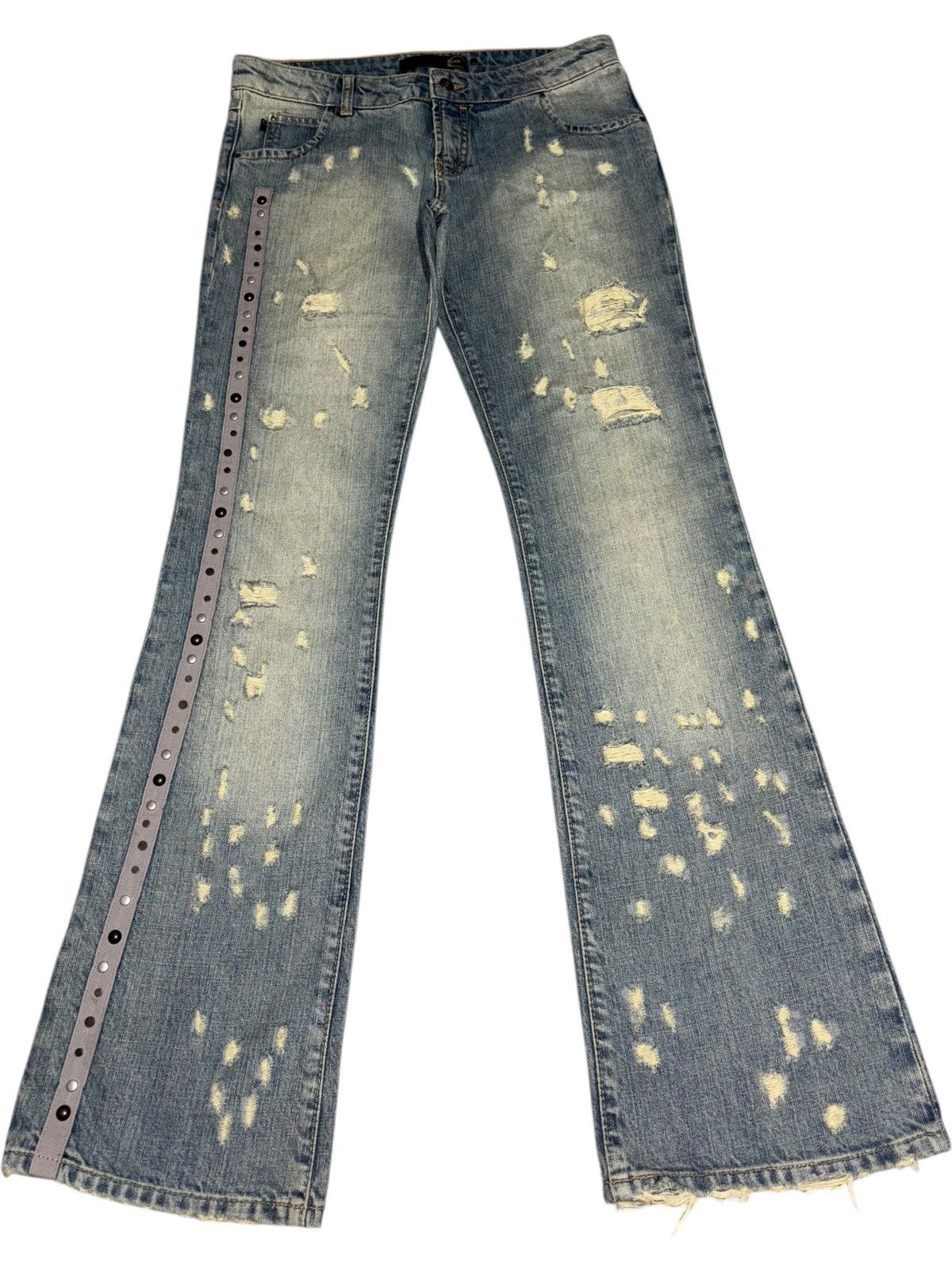 Roberto Cavalli 30 Vintage Cavalli Studded boot Jeans Denim flare sand wash Size US 30 / EU 46 - 1 Thumbnail