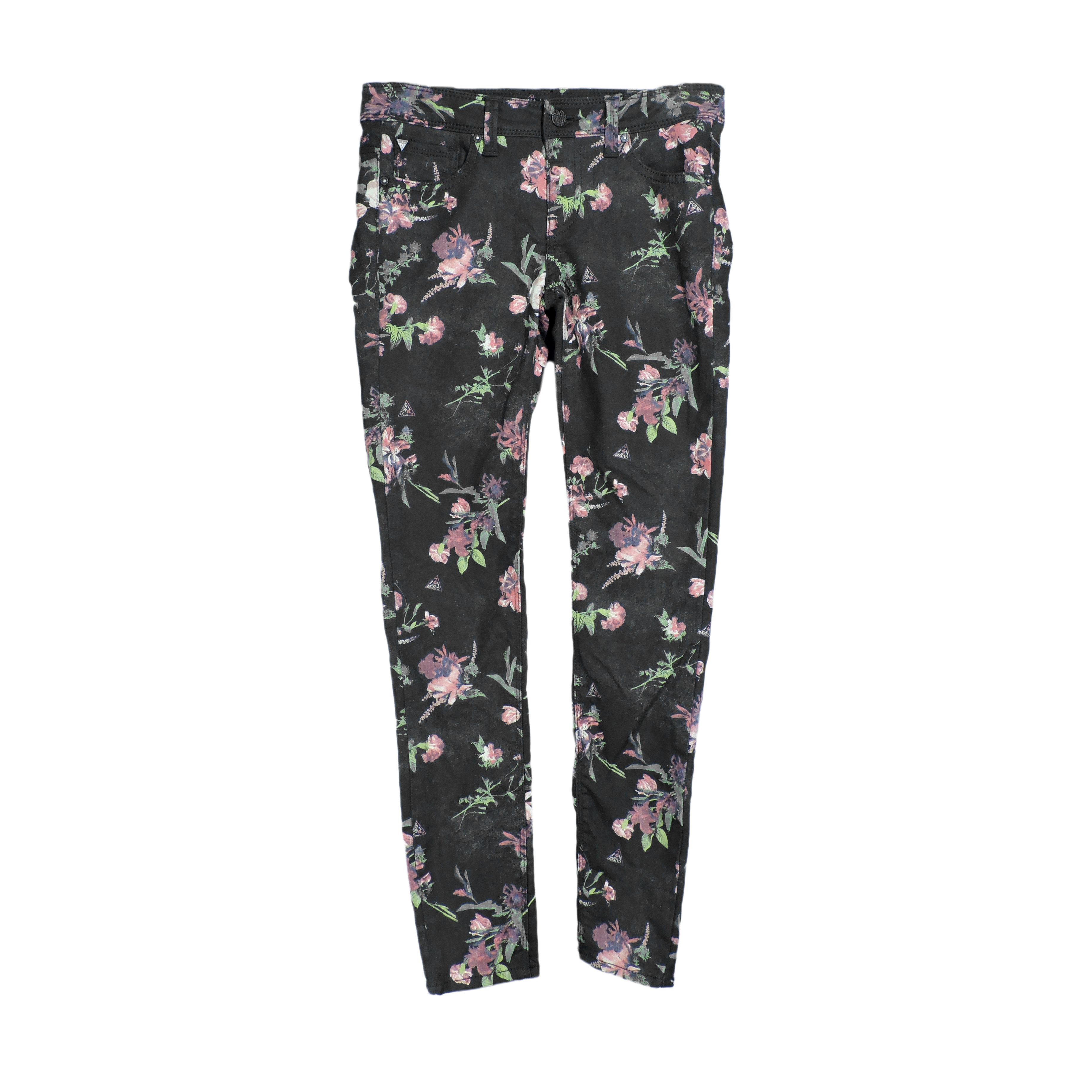 Guess GUESS ULTRA ANGKLE SKINNY FLOWERS DENIM LONG PANTS Size 26" / US 2 / IT 38 - 1 Thumbnail