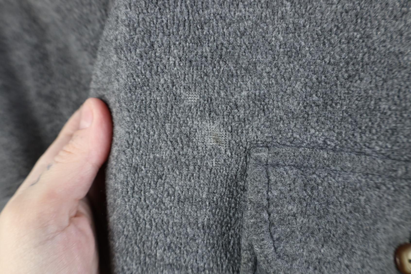 Vintage Vintage 90s Streetwear Baggy Fleece Button Shirt Jacket Gray Size US XL / EU 56 / 4 - 4 Thumbnail