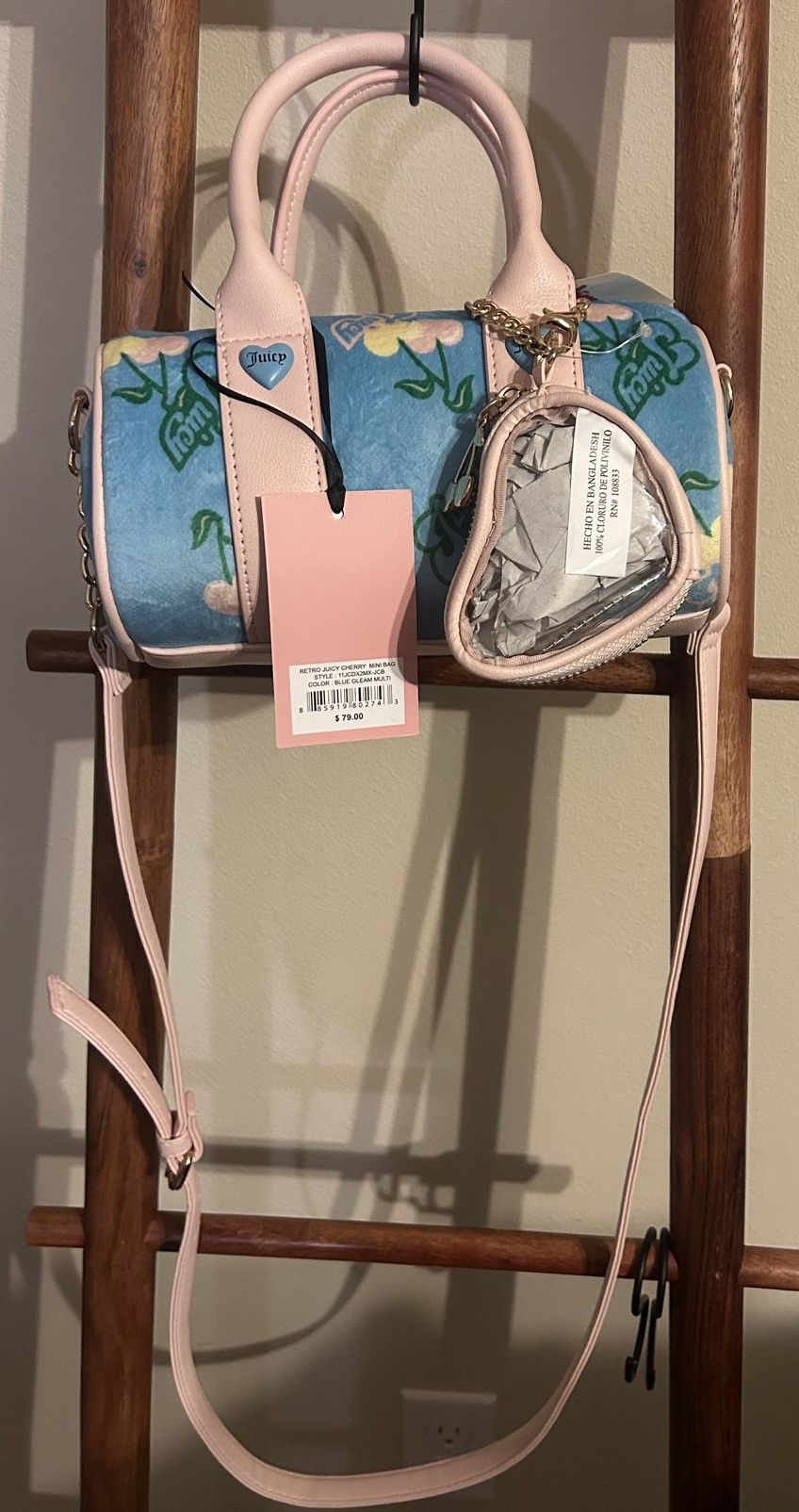Juicy Couture Juicy Couture Retro Juicy Cherry Mini Bag Blue Gleam Multi Size ONE SIZE - 5 Thumbnail