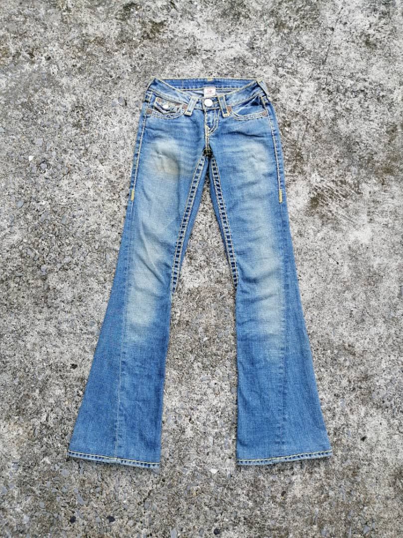 image of True Religion Joey Super T Low Rise Denim Jeans, Women's (Size 24)