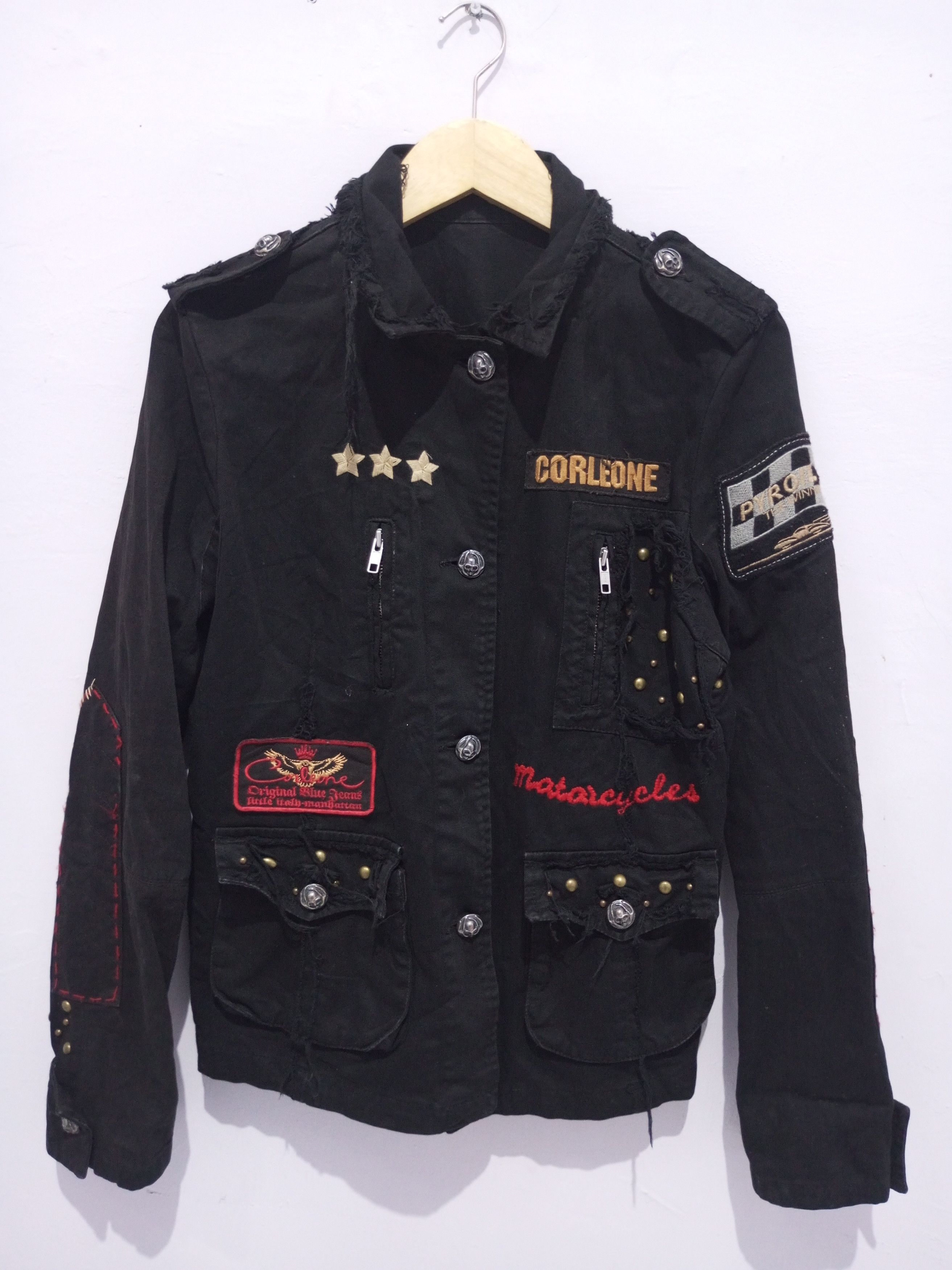 20471120 Vintage Corleone studded embroidery denim jacket Size US M / EU 48-50 / 2 - 1 Thumbnail