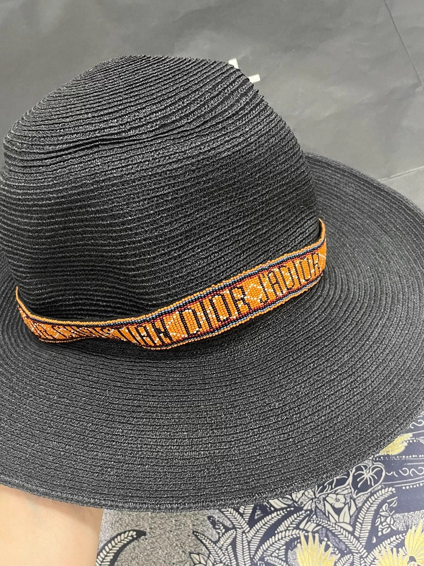 Dior Dior Black Stud Logo Straw Hat 57 New All Seasons Size ONE SIZE - 2 Thumbnail