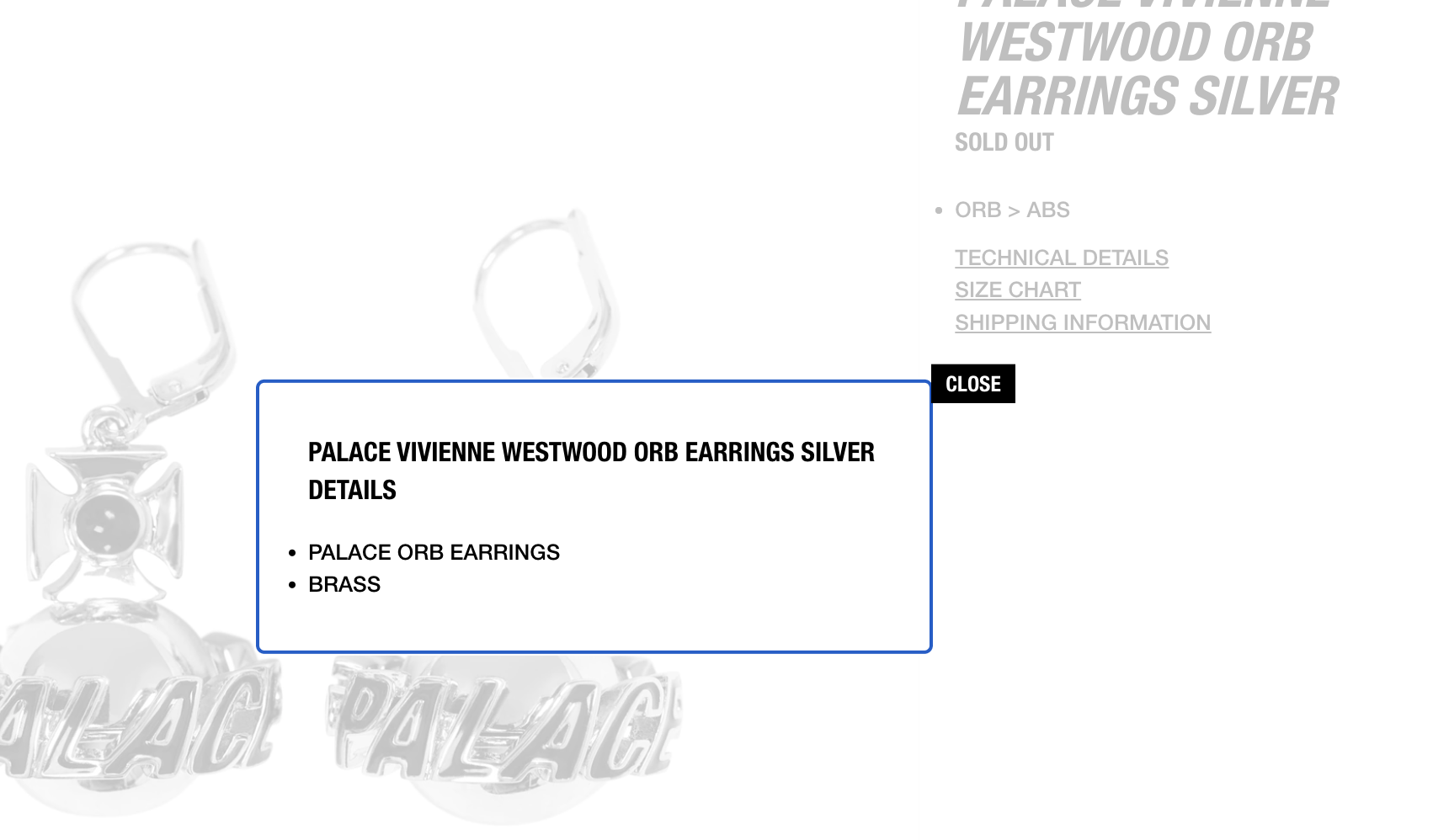 Palace × Vivienne Westwood Palace x Vivienne Westwood Orb Earrings Size ONE SIZE - 9 Thumbnail