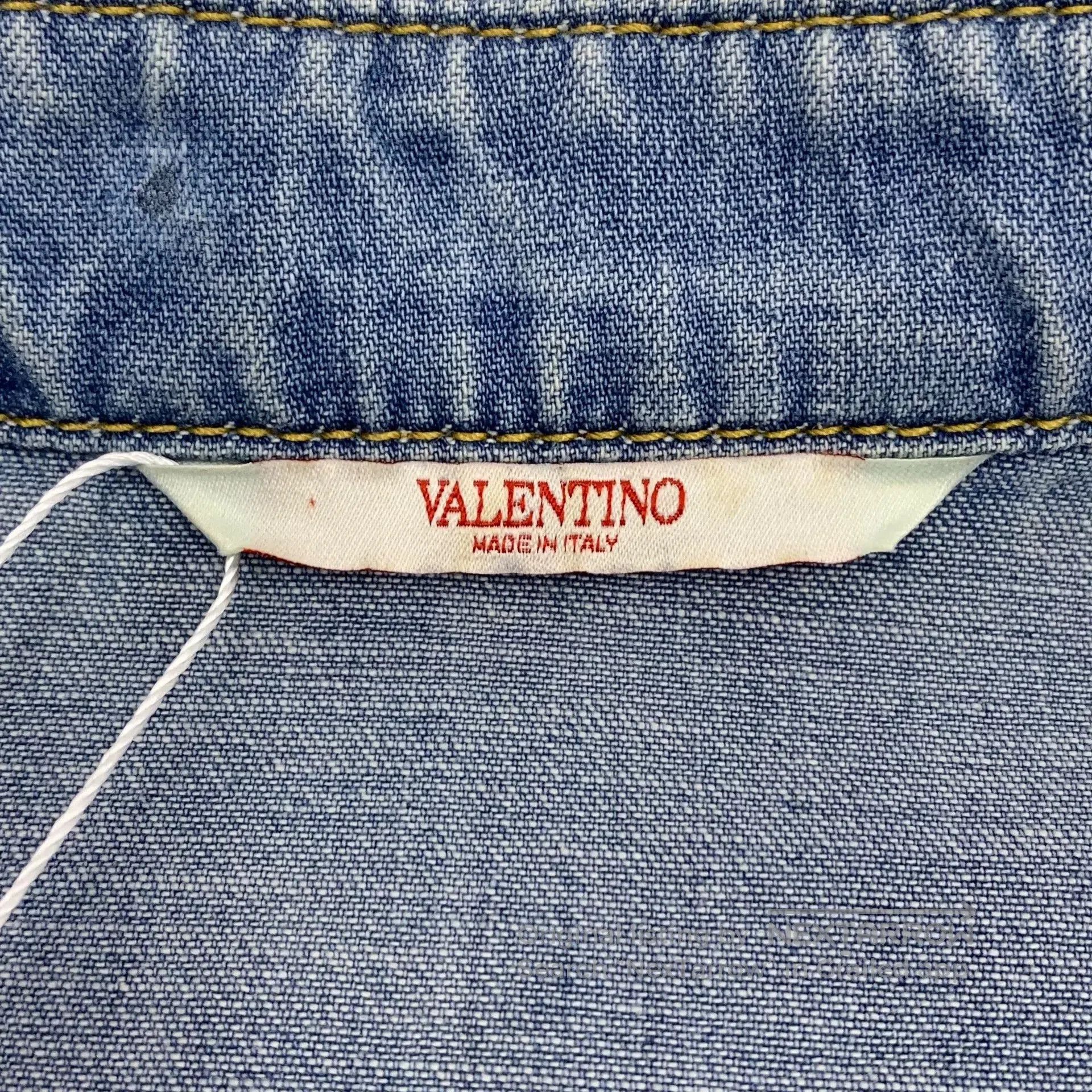 Valentino Valentino Blue Denim Collared Long Sleeve Shirt. Size US S / EU 44-46 / 1 - 6 Thumbnail