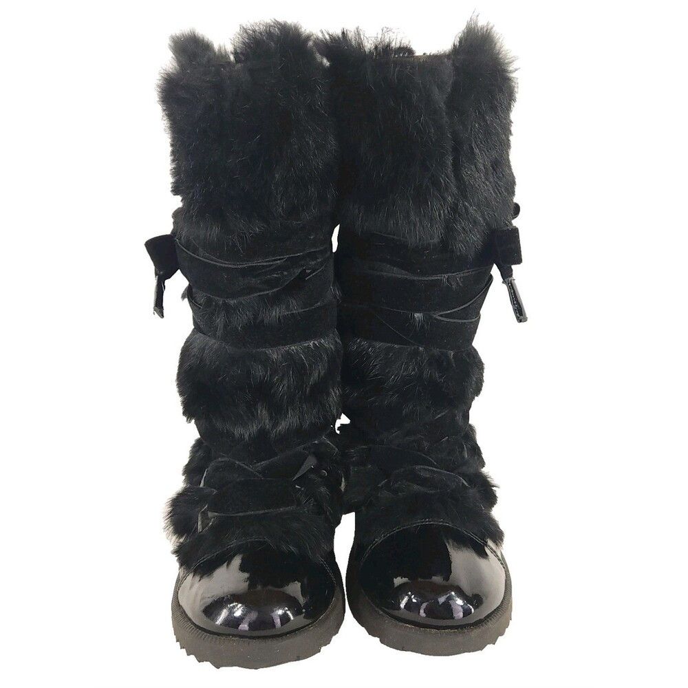 Sonia Rykiel Sonia Rykiel Patent Leather Fur Boots US 7 EU 37 Womens Bla Size US 7 / IT 37 - 4 Thumbnail