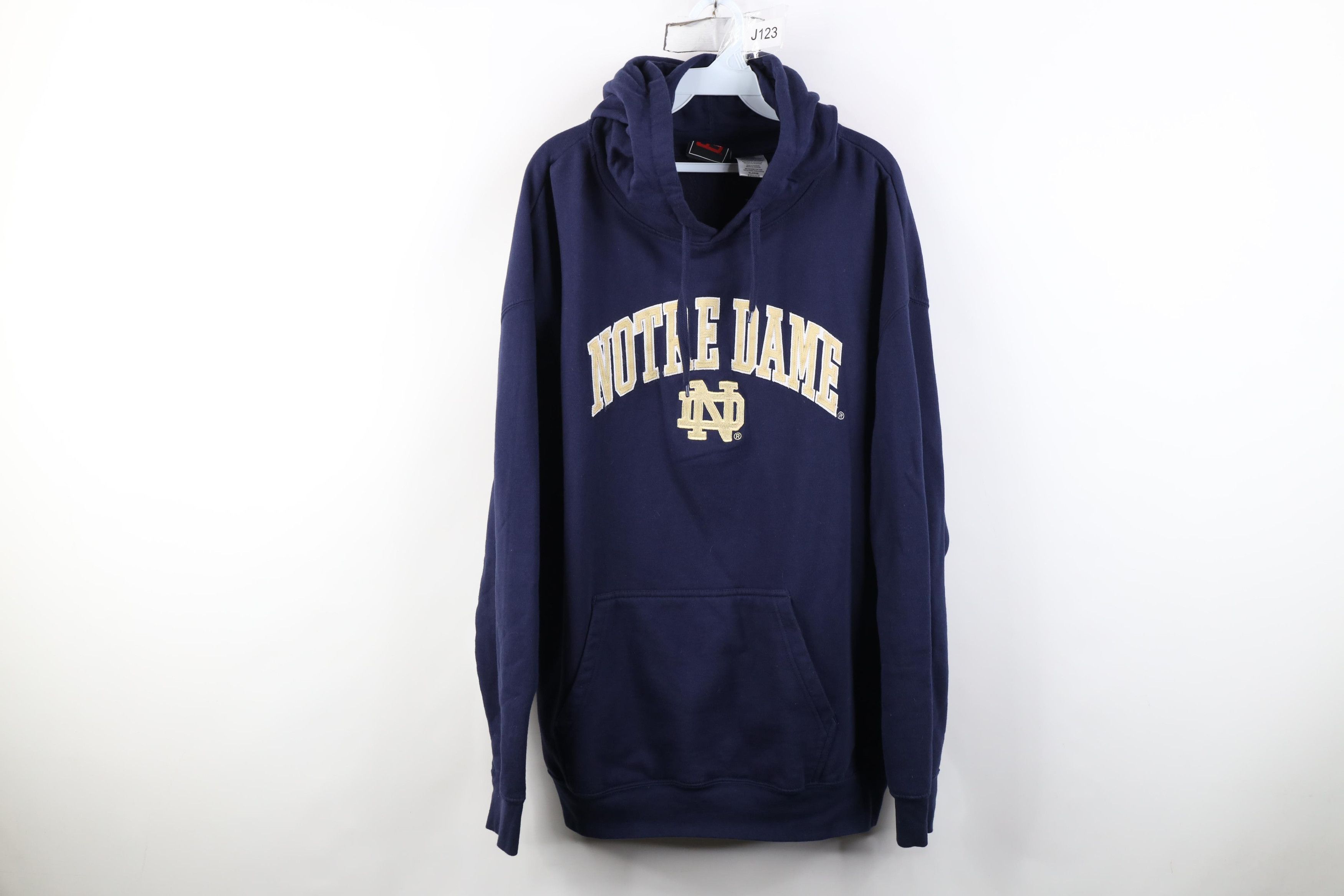 Vintage Vintage 90s Y2K Notre Dame University Hoodie Sweatshirt Blue Size US XL / EU 56 / 4 - 1 Thumbnail