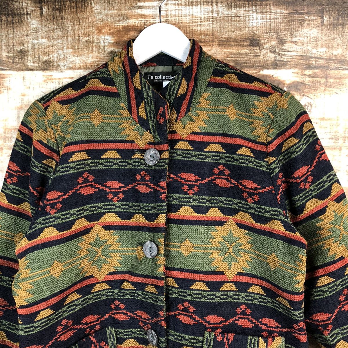 Homespun Knitwear × Japanese Brand TS Collection Green Knitwear art jacket vintage #A2480 Size S / US 4 / IT 40 - 5 Thumbnail