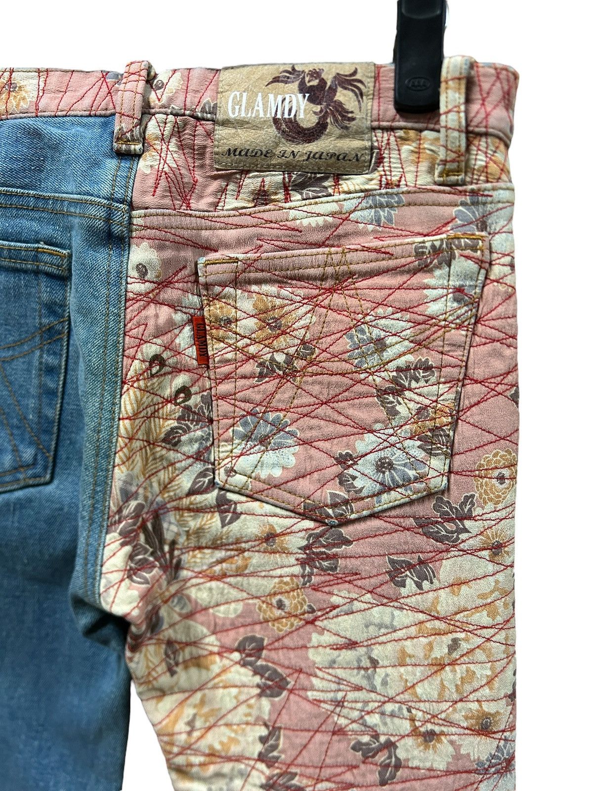 Japanese Brand × Kamakura Vintage Glamdy Japan Embroidery Sukajan Flowers Jeans Size US 28 / EU 44 - 10 Thumbnail