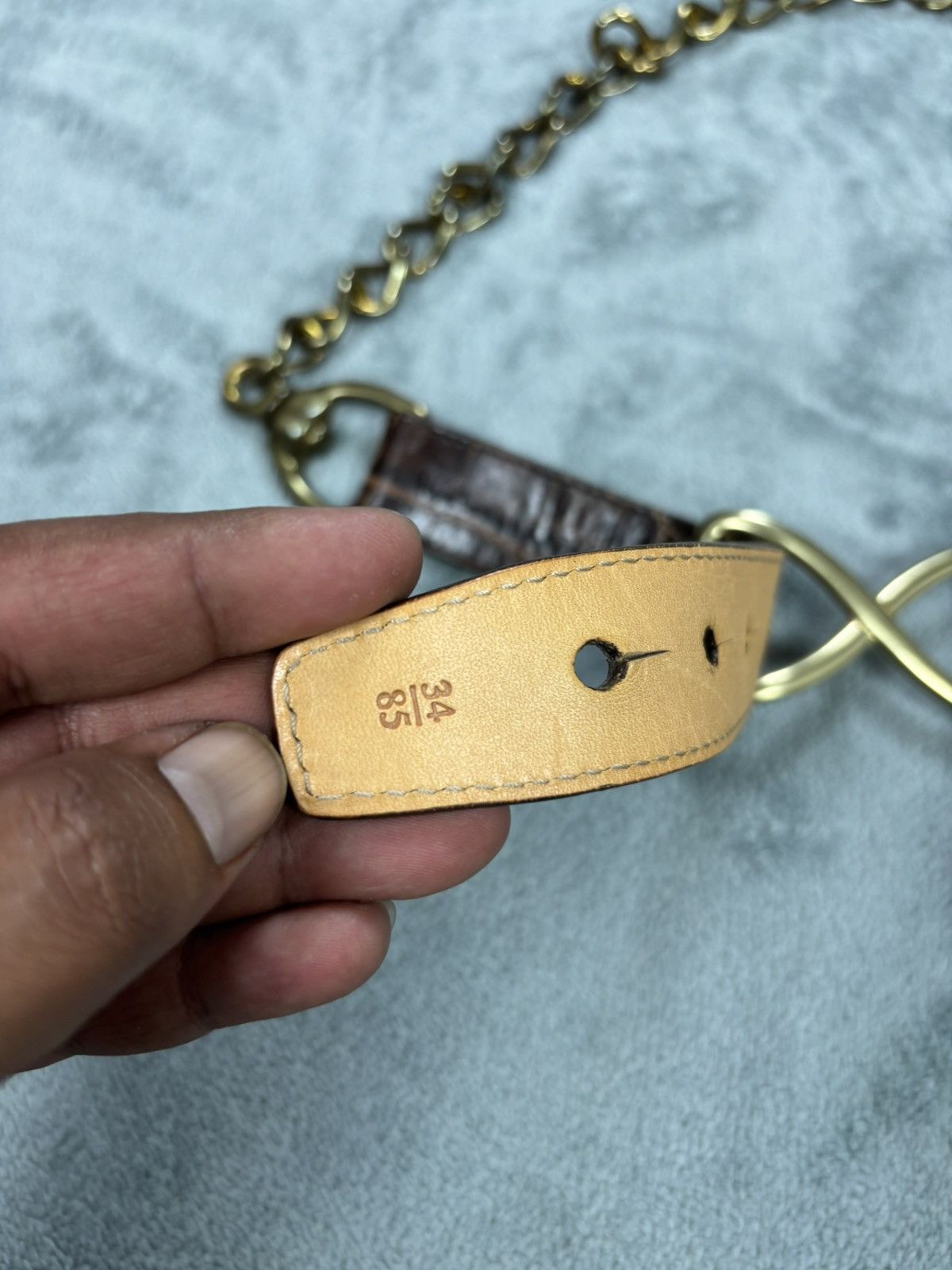 Designer × Leather Rare J & M Davidson Chain Leather Belt Size ONE SIZE - 5 Thumbnail