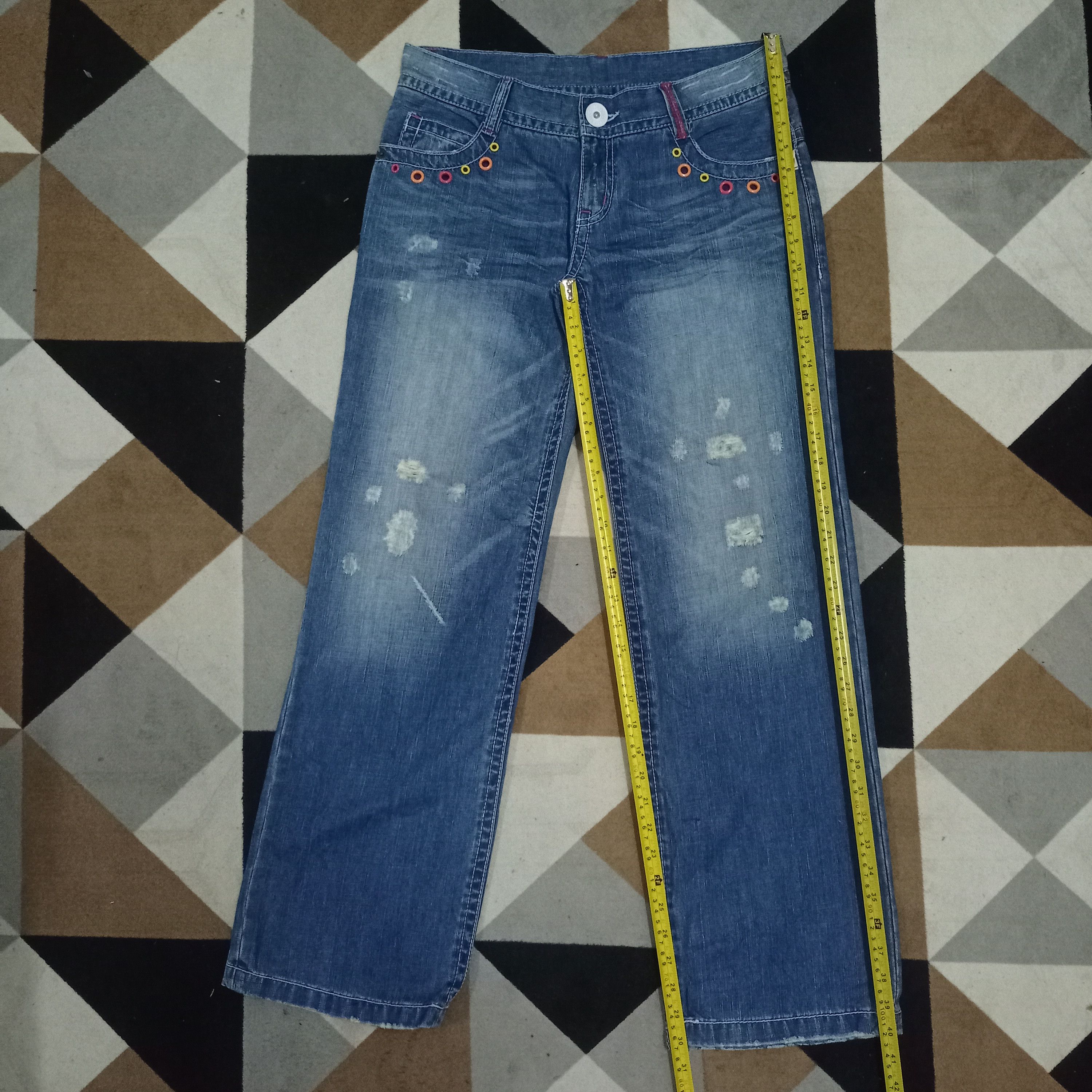 Japanese Brand Vintage BLUE MOON BLUE Spell Out Distressed Baggy Jeans Size US 32 / EU 48 - 10 Thumbnail