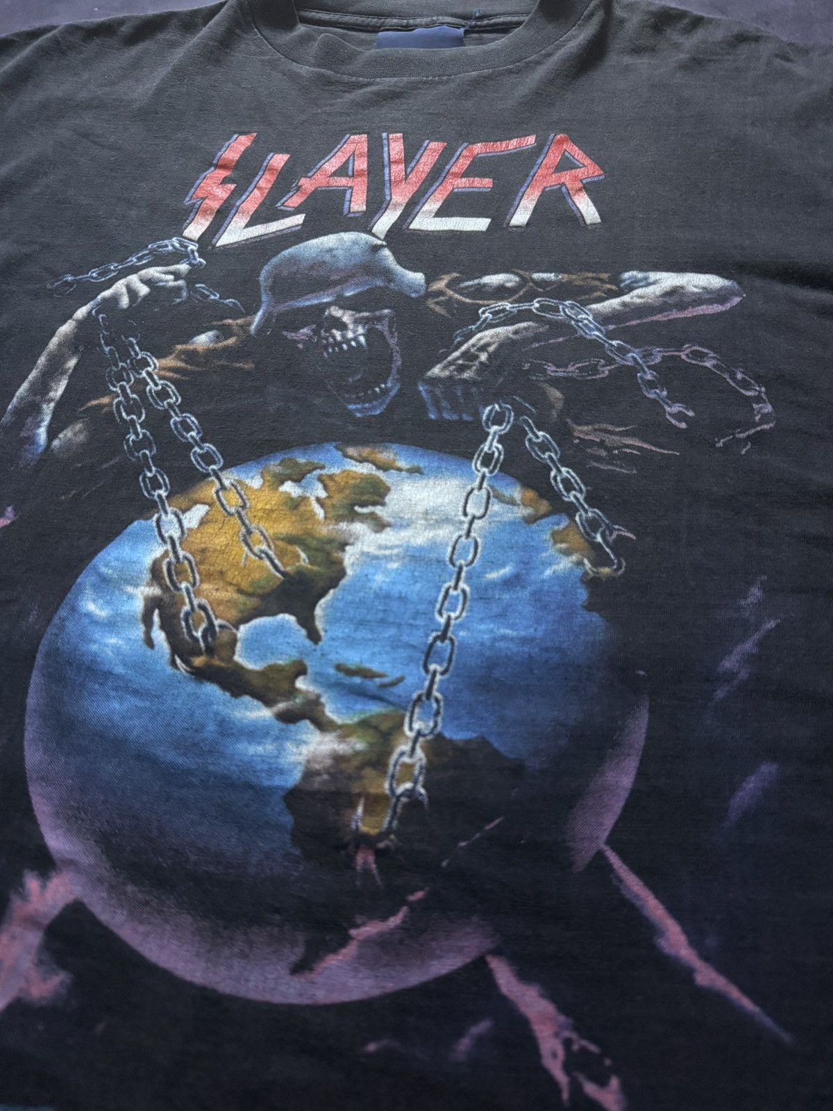 Slayer × Vintage Vintage rare Slayer 1994 merch “European intourvention”metal Size US M / EU 48-50 / 2 - 5 Thumbnail