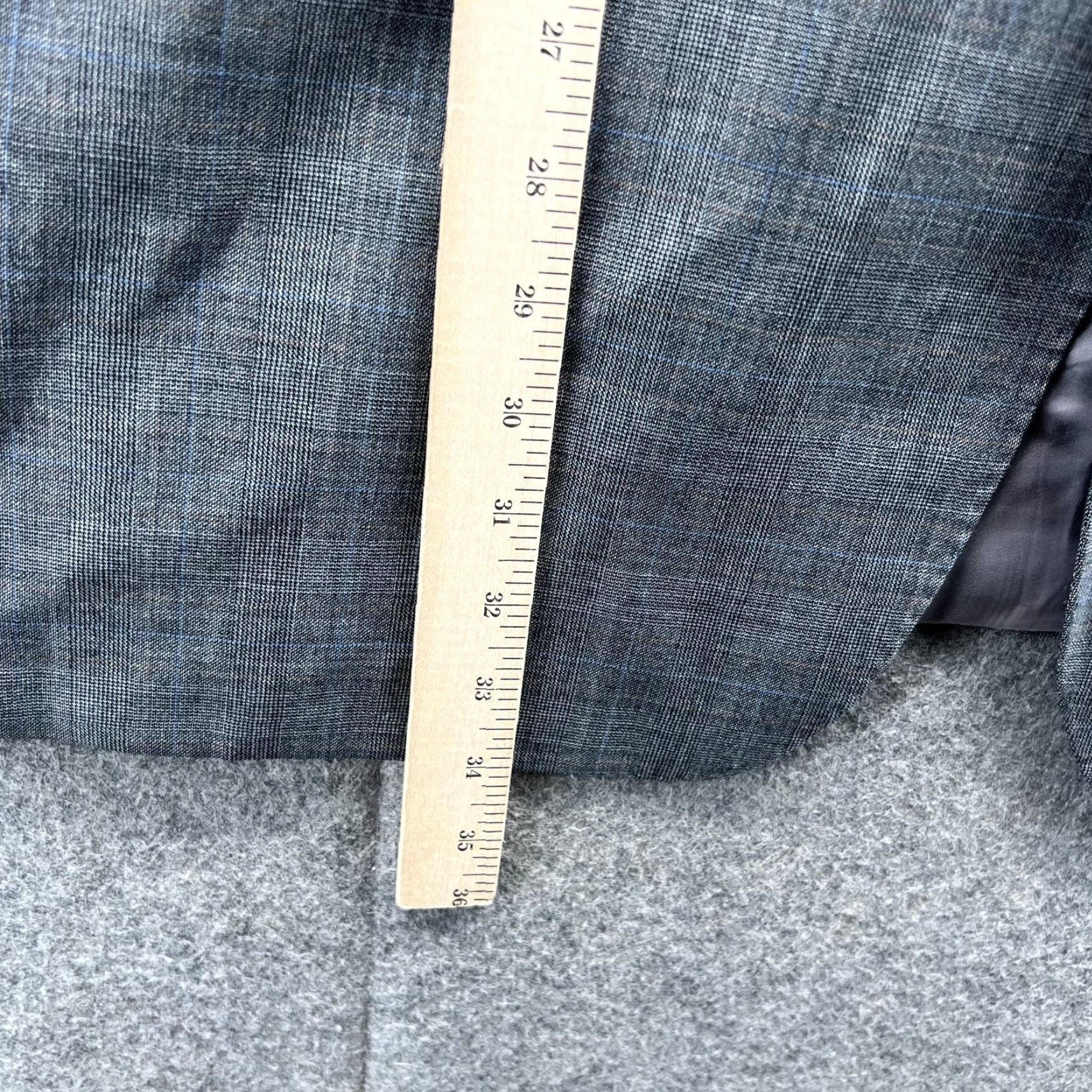 Brooks Brothers Brooks Brothers Blazer Men 46L Gray Wool Jacket Single-Breasted Notch Lapel Two-Button Front Long Solid Pinstripes (Sport Coat) Mens Size 46R - 6 Thumbnail