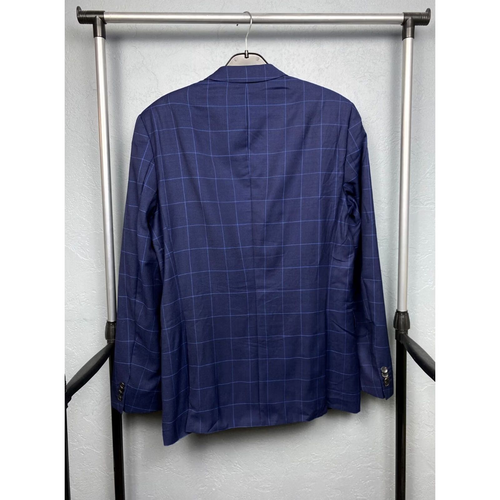 Hugo Boss HUGO BOSS Mens Wool Blazer Jacket L Blue Check Wool Blazer Mens L Blue Check Vintage: No Size 42R - 7 Thumbnail