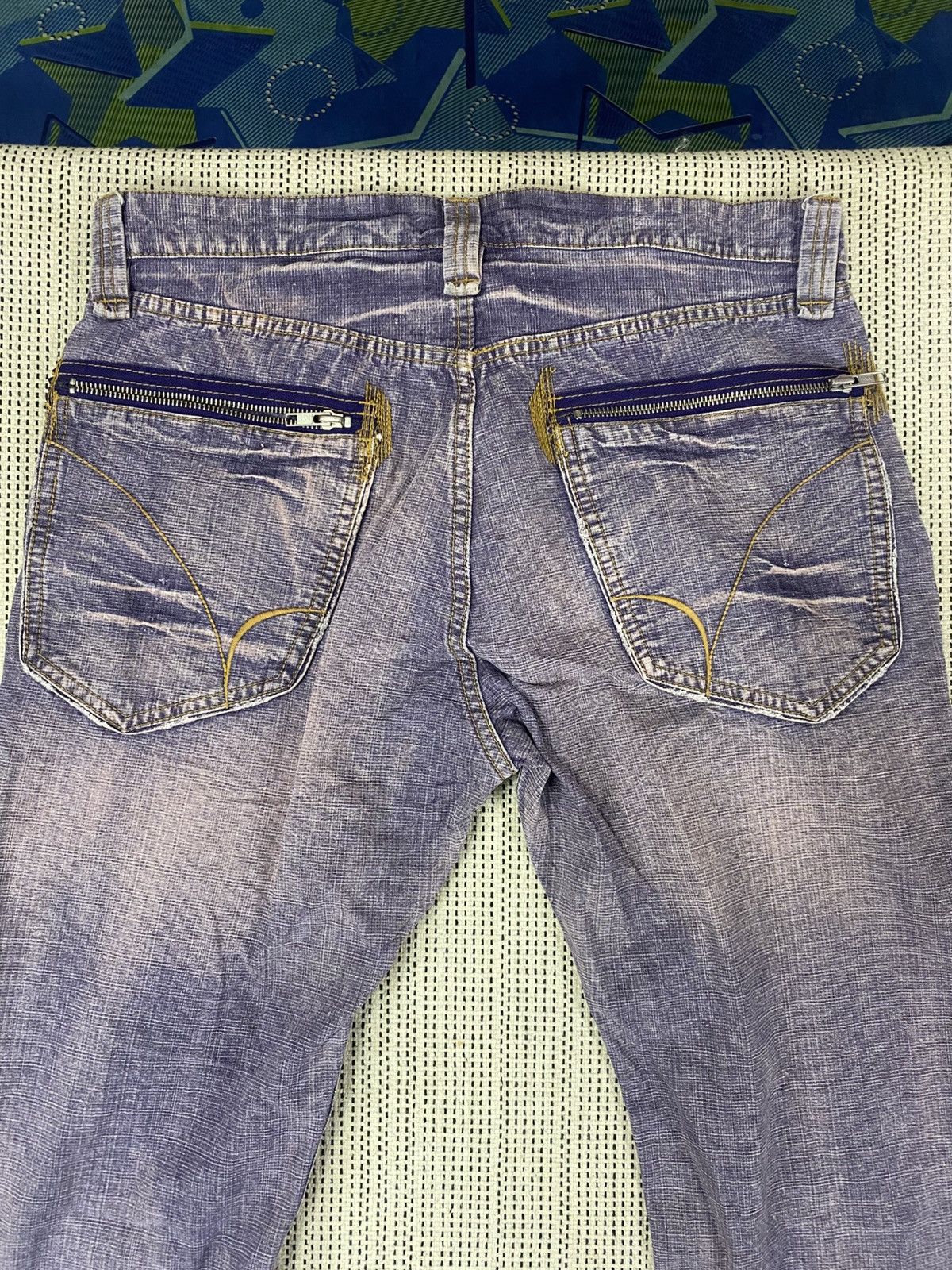 If Six Was Nine Back Number Vintage Wash Bootcut Denim Jeans Distressed Fade Size US 33 - 4 Thumbnail