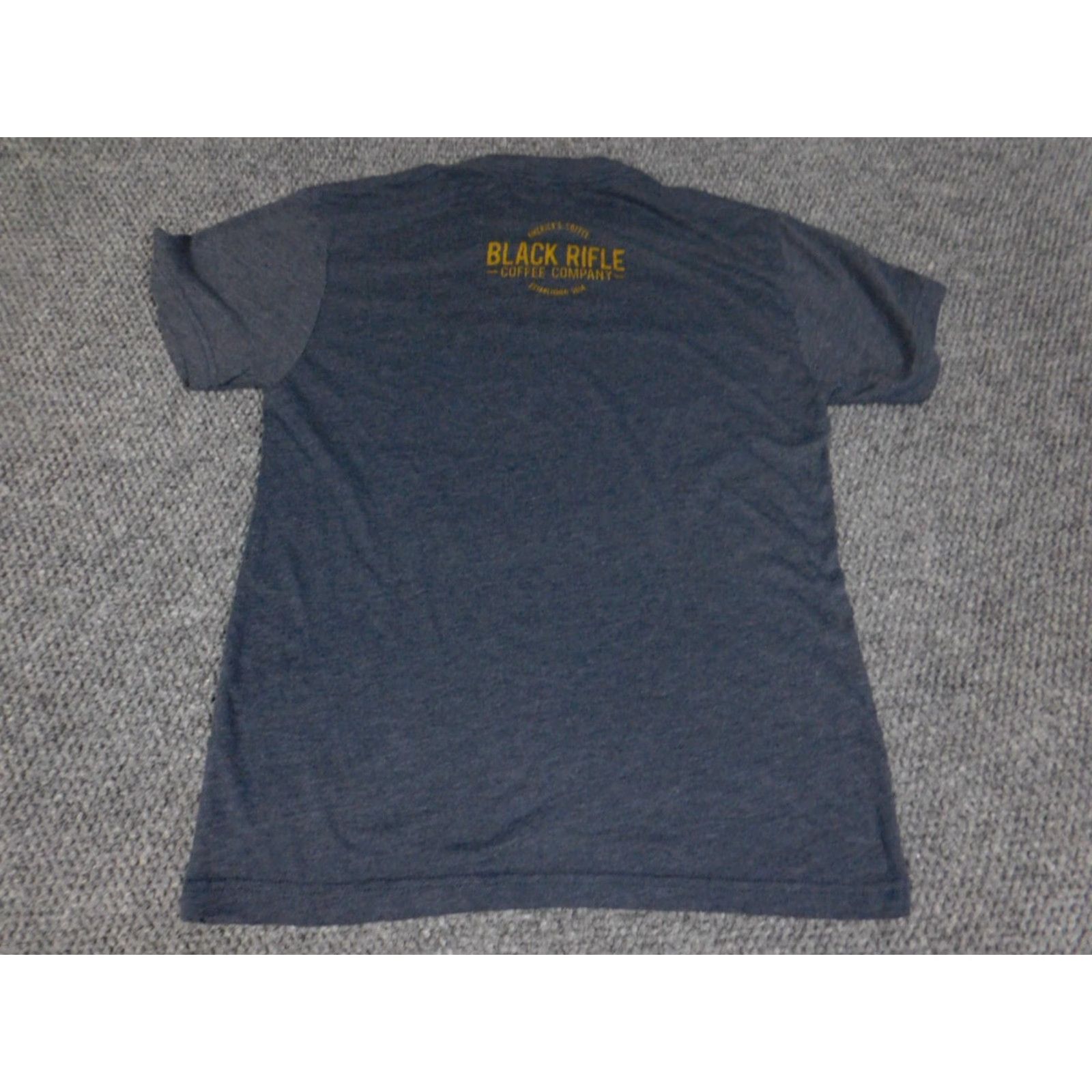 Vintage Black Rifle Shirt Small Blue Graphic Short Sleeve Crew Neck Cotton Knit Logo 90s Mens T-Shirt Size US S / EU 44-46 / 1 - 5 Thumbnail