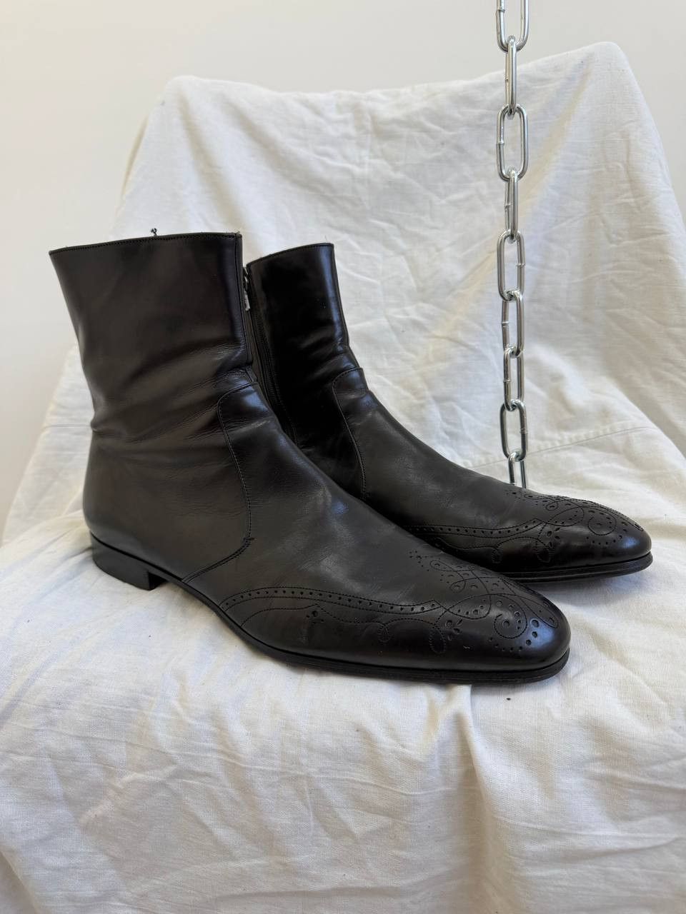 Prada Vintage Prada Leather High 90s Luxury High Avant-Garde Size US 10.5 / EU 43-44 - 3 Thumbnail