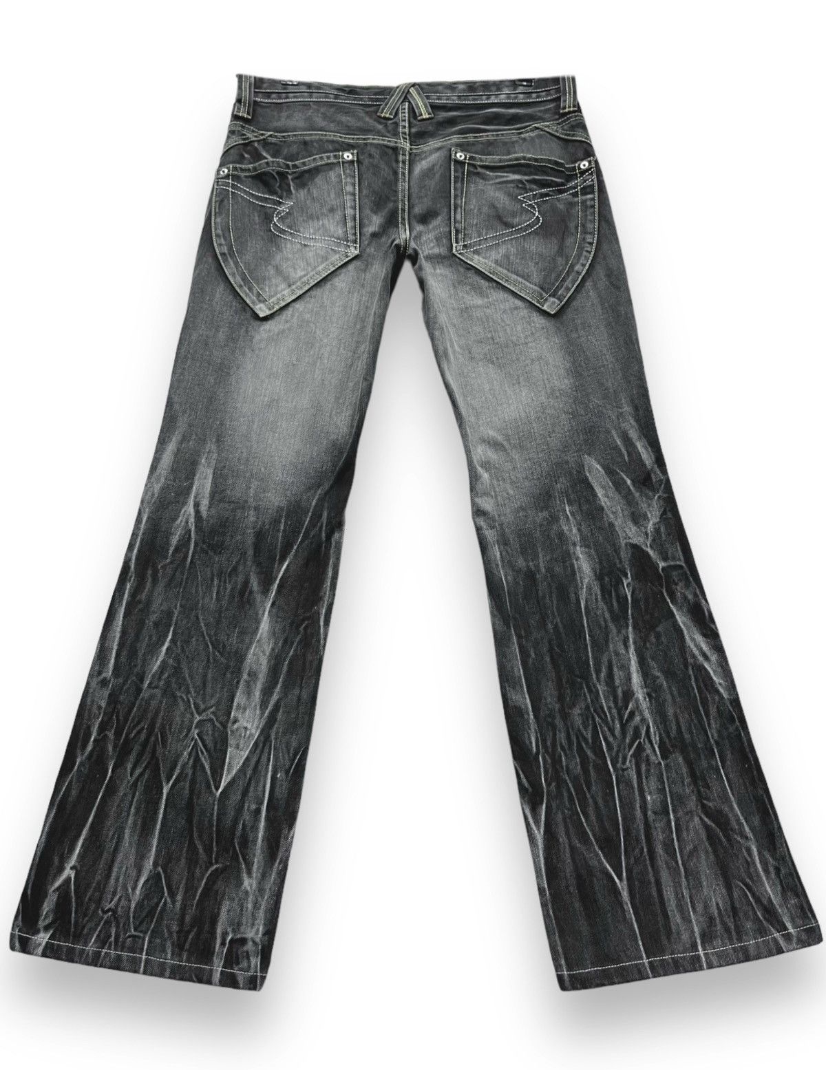 🔥💥SEMANTIC DESIGN BLOW💥 Whiskers Retro Punk FLARE Denim💥