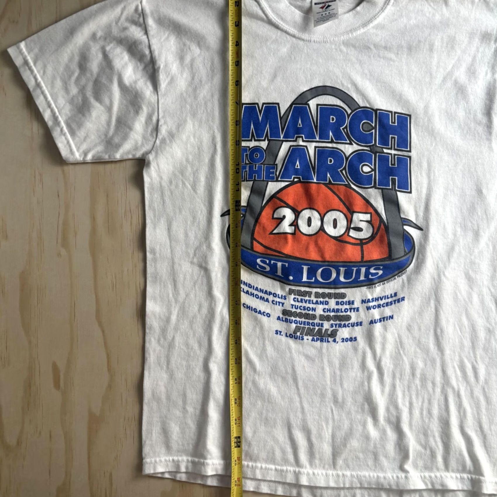 Jerzees VINTAGE Jerzees March To The Arch 2005 Shirt Mens M White T-Shirt Size US M / EU 48-50 / 2 - 3 Thumbnail