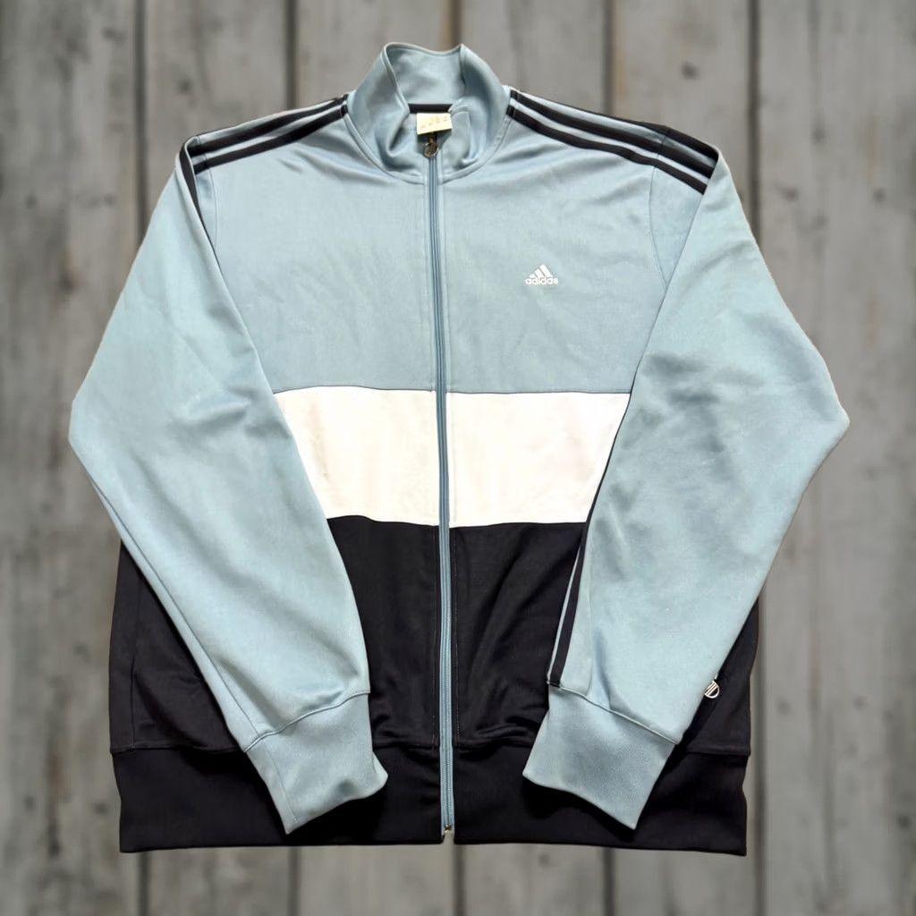 Adidas VTG Adidas Jacket Men 2XL Track Full-zip 3 Stripes Blue Black Sportswear Y2K Size US XXL / EU 58 / 5 - 1 Thumbnail