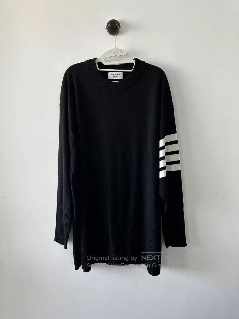 Thom Browne Thom Browne Black limited edition long wool sweater Size US M / EU 48-50 / 2 - 1 Thumbnail