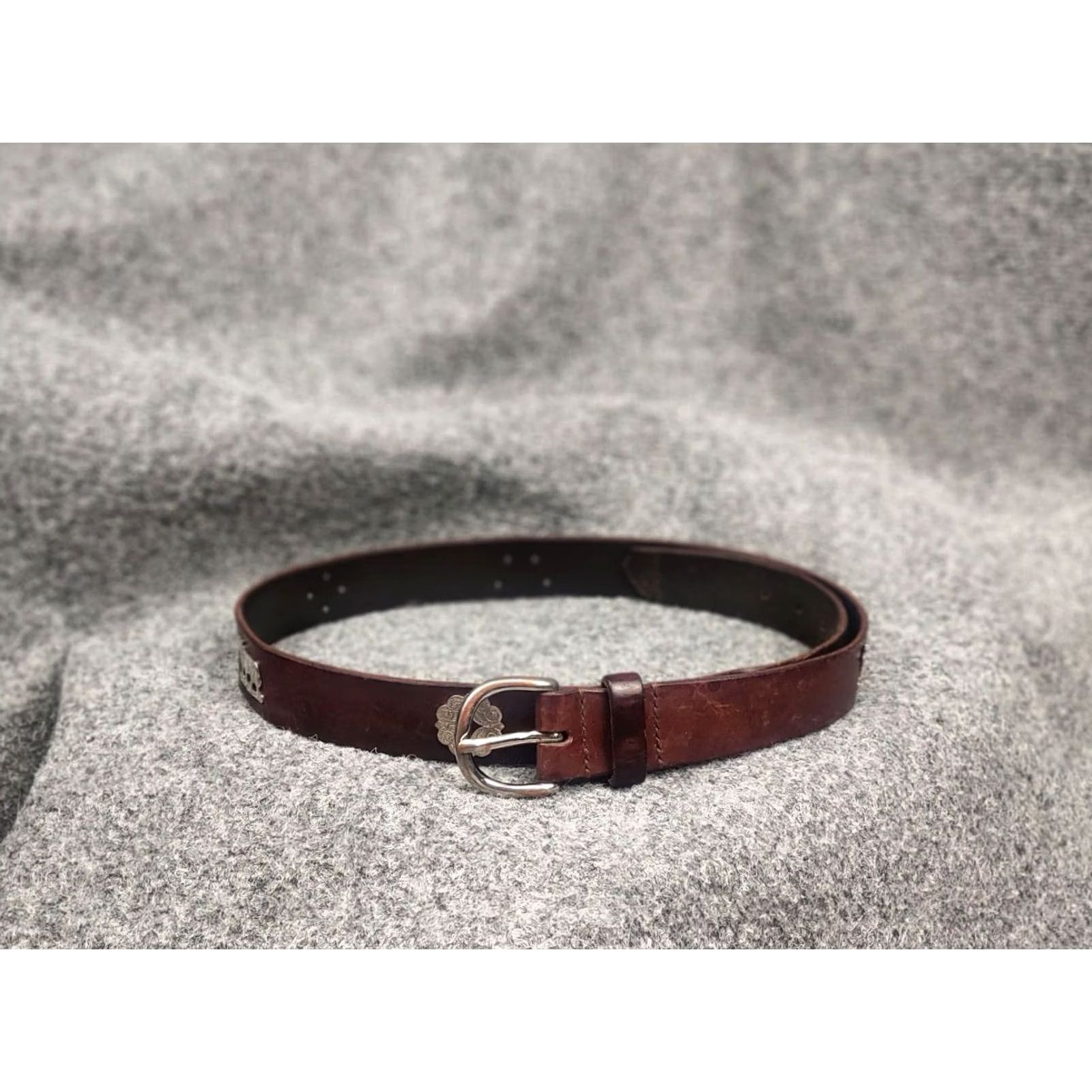 Etro VINTAGE ETRO Belt Leather Brown Mens One Size Regular Buckle Logo 90s Cows 90s City Classic Dress Mens Size ONE SIZE - 2 Thumbnail