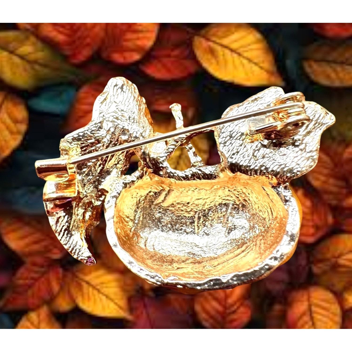 Handmade Pumpkin Brooch Pin New Fall Leaves Thanksgiving Bountiful Ha Size ONE SIZE - 10 Thumbnail